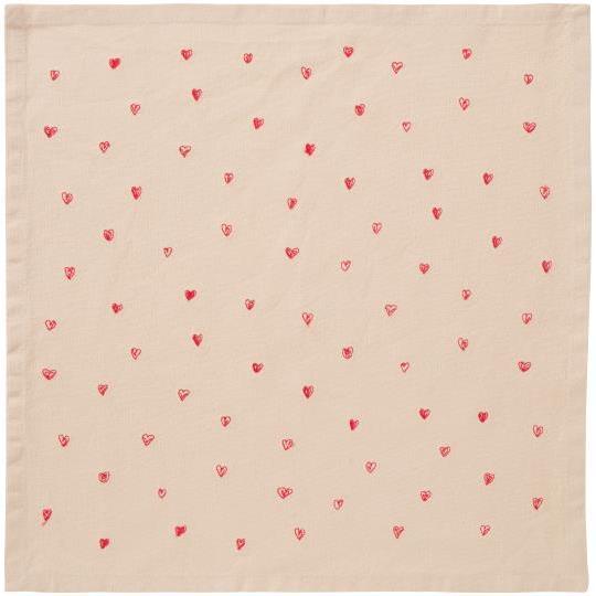 IB Laursen Serviette Tradition kleine rote Herzen 63055-76