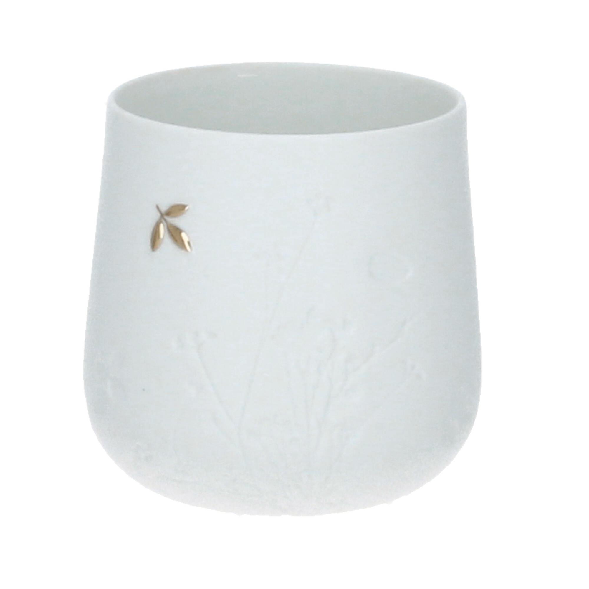 räder Living Porzellangeschichten Tischlicht Blatt 8x8 cm Porzellan Windlicht