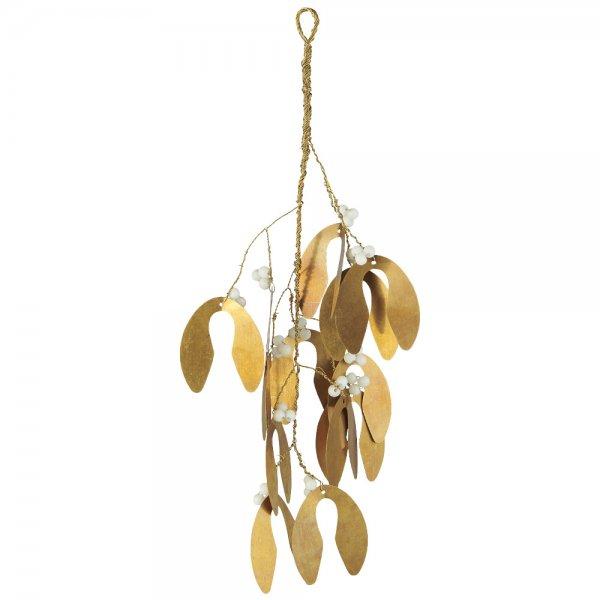 IB Laursen Weihnachtsdeko Mistelzweig 30cm gold m weißen Perlen 57181-17 IB Laursen Weihnachtsdeko Mistelzweig 30cm gold m weißen Perlen 57181-17