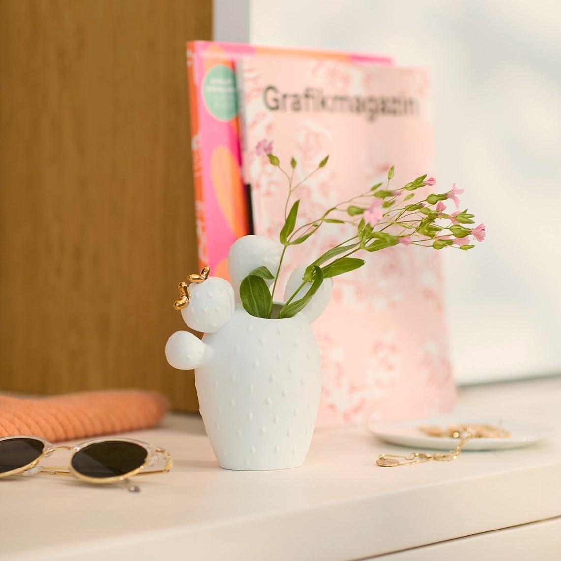 räder Vase Kakteenvase Feigenkaktus Porzellan weiß 0017568