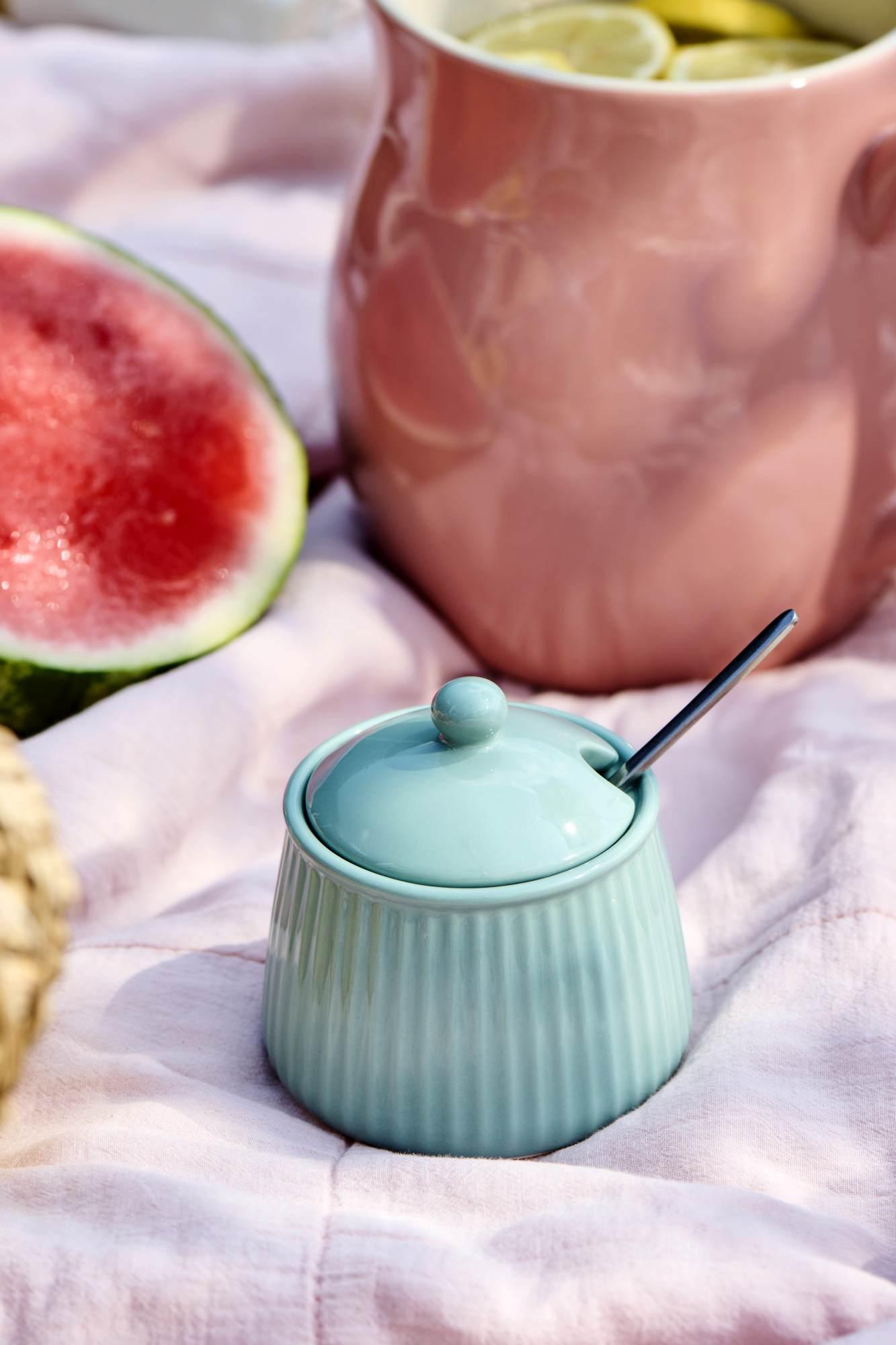 IB Laursen Zuckerdose Mynte Green tea Grün Steingut 2028-10