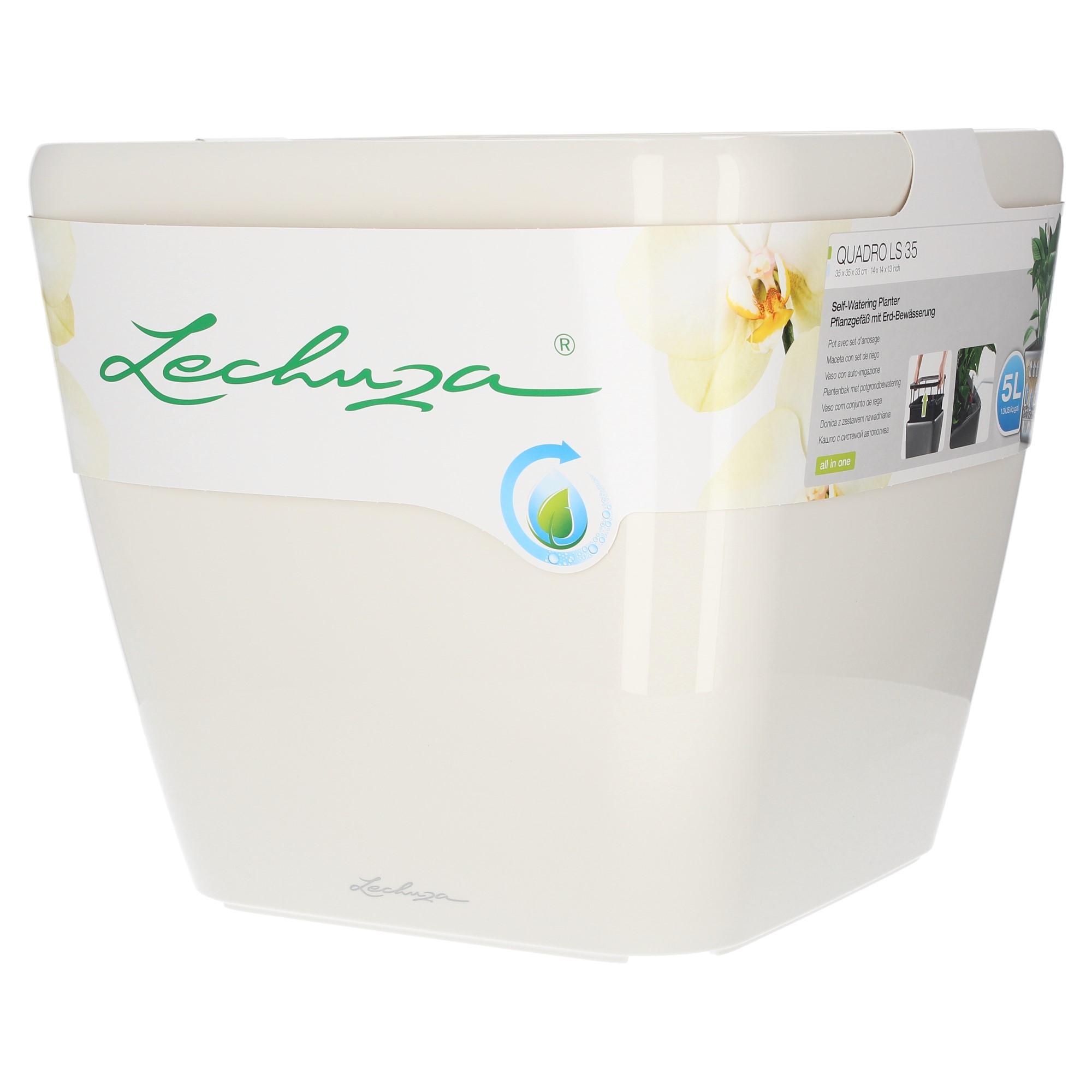 Lechuza Blumentopf groß Quadro LS 35 weiß hochglanz Lechuza Blumentopf groß Quadro LS 35 weiß hochglanz