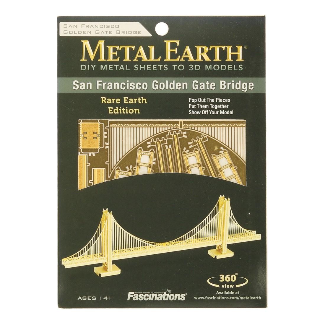 Metal Earth 3D Modell Golden Gate Bridge gold, MMS001G