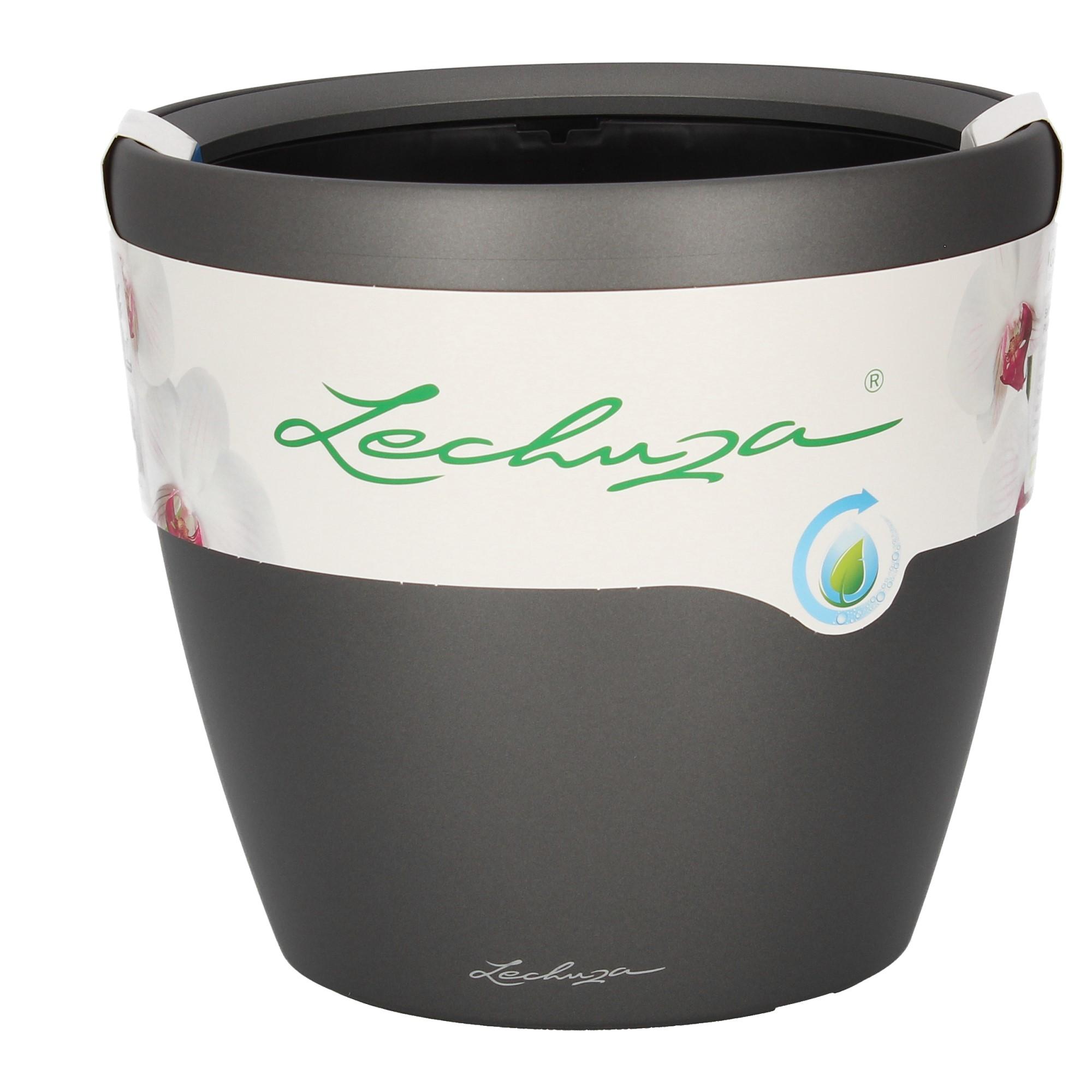 Lechuza Blumentopf rund Classico LS 28 anthrazit metallic