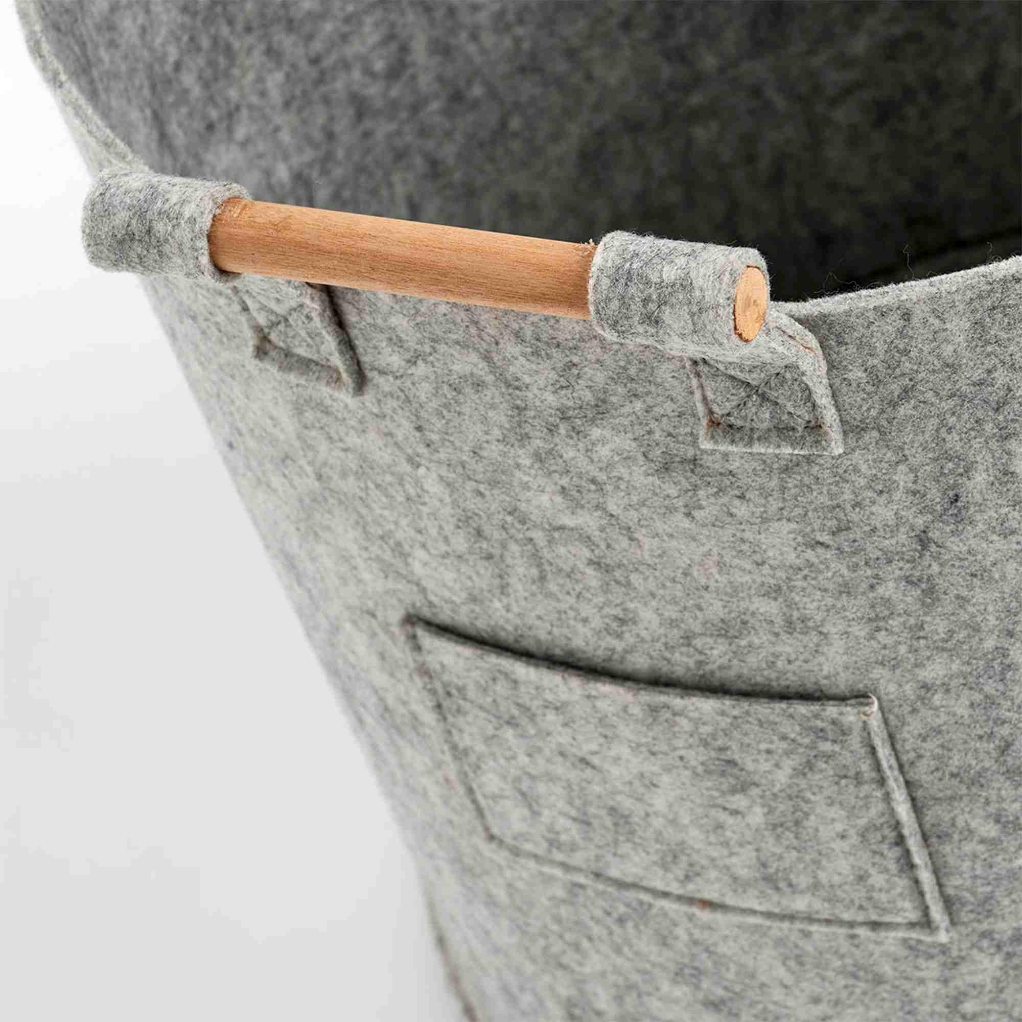 Zeller Aufbewahrungskorb Filz Holz grau 35x35x32,5cm 14394 Zeller Aufbewahrungskorb Filz Holz grau 35x35x32,5cm 14394