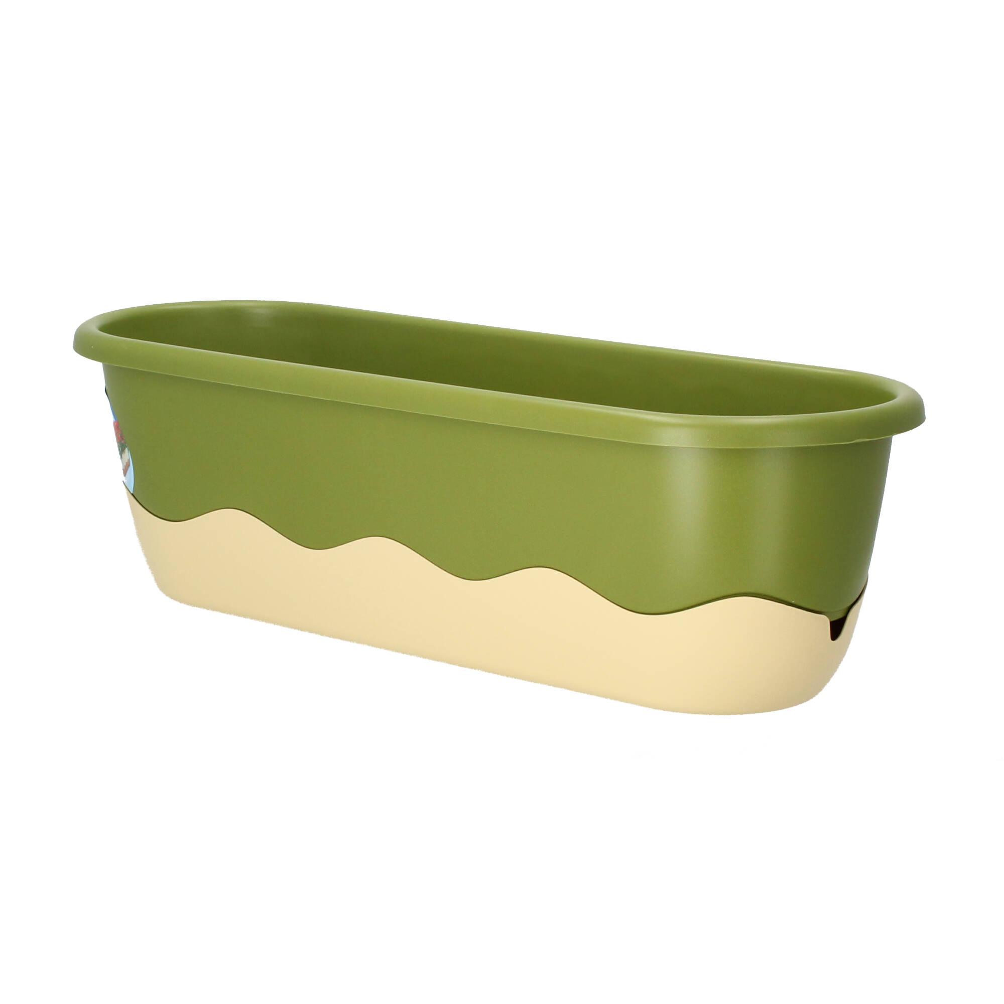 Plastia Blumenkasten Mareta 60cm grün elfenbein Wasserspeicher Plastia Blumenkasten Mareta 60cm grün elfenbein Wasserspeicher