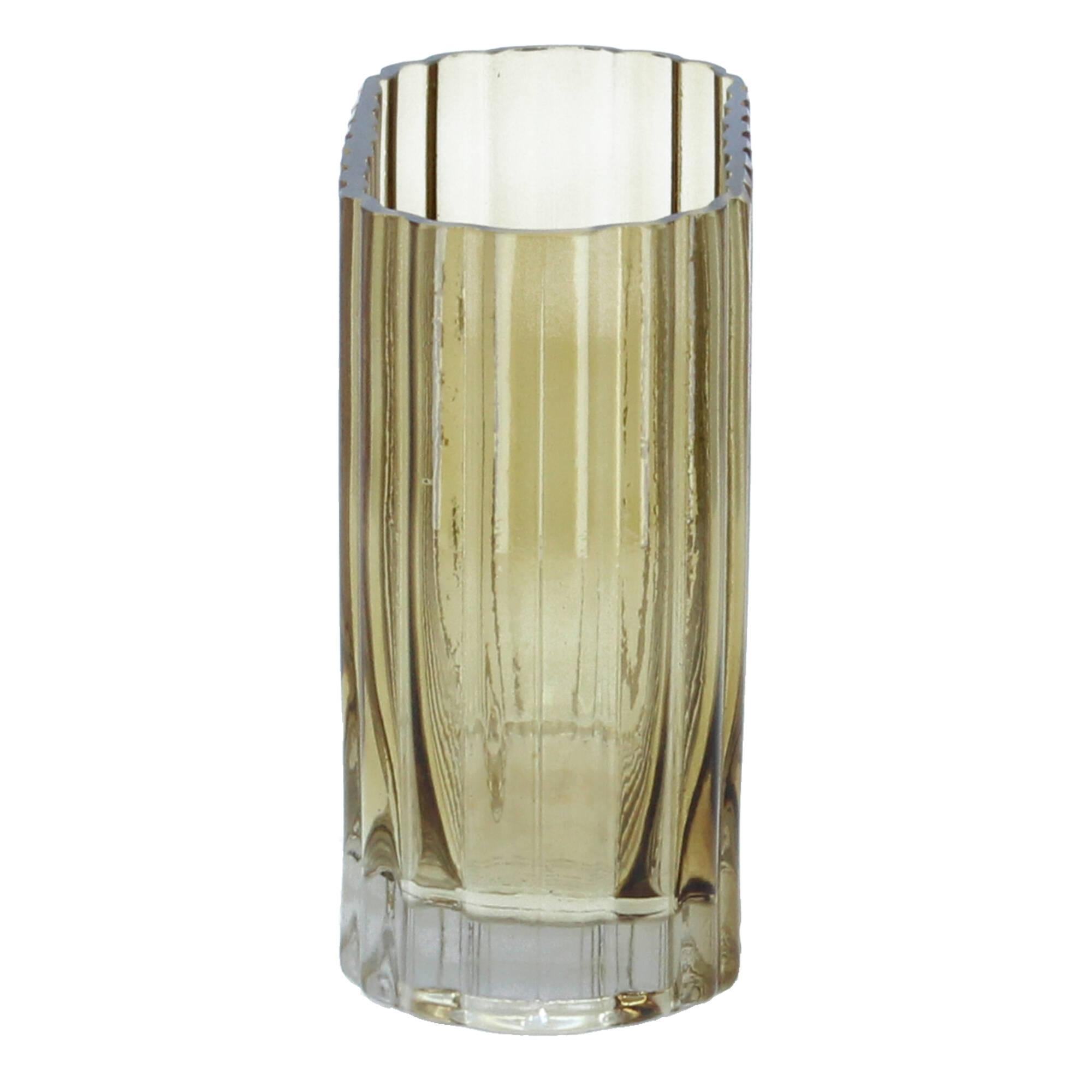 Bloomingville Vase Glas 14 x 14 x 6,5 cm braun Bloomingville Vase Glas 14 x 14 x 6,5 cm braun
