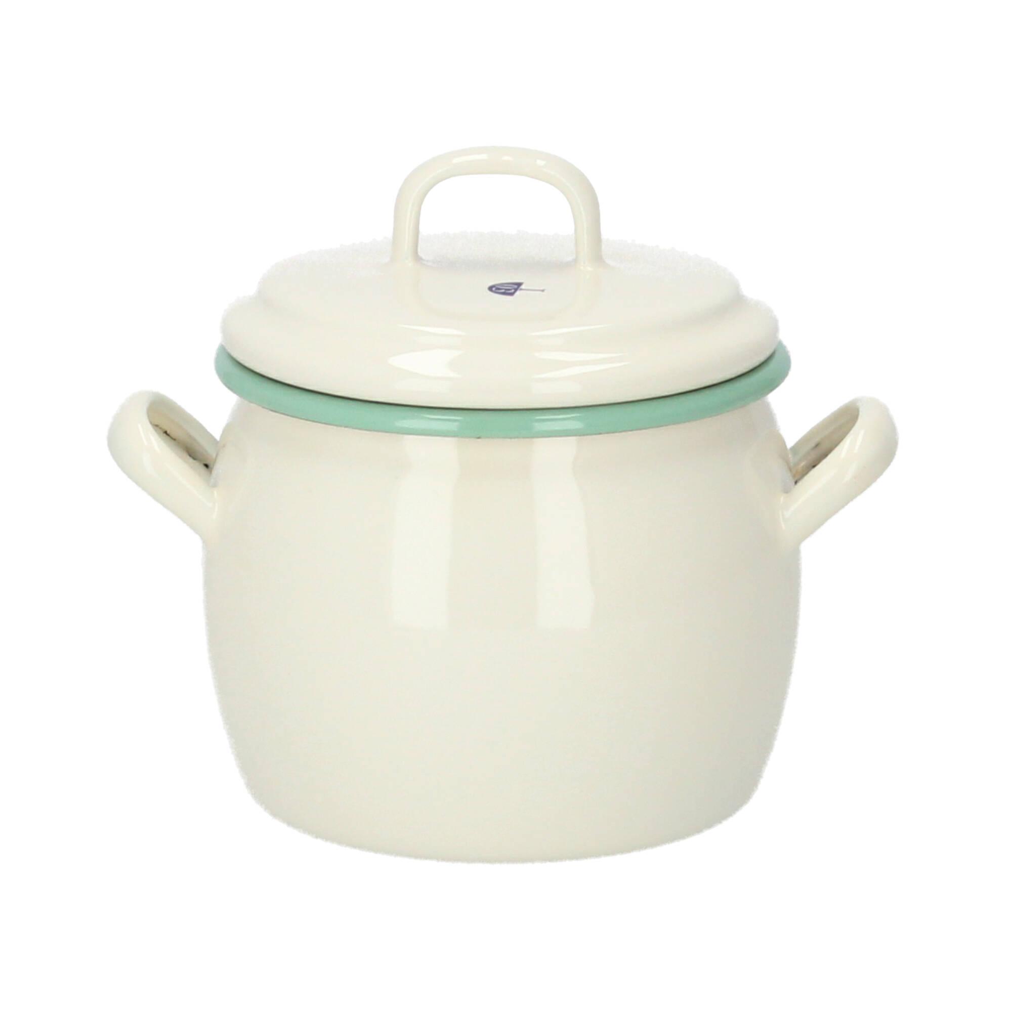 Kockums Bauchiger Topf mit Deckel 0,7 Liter creme lux