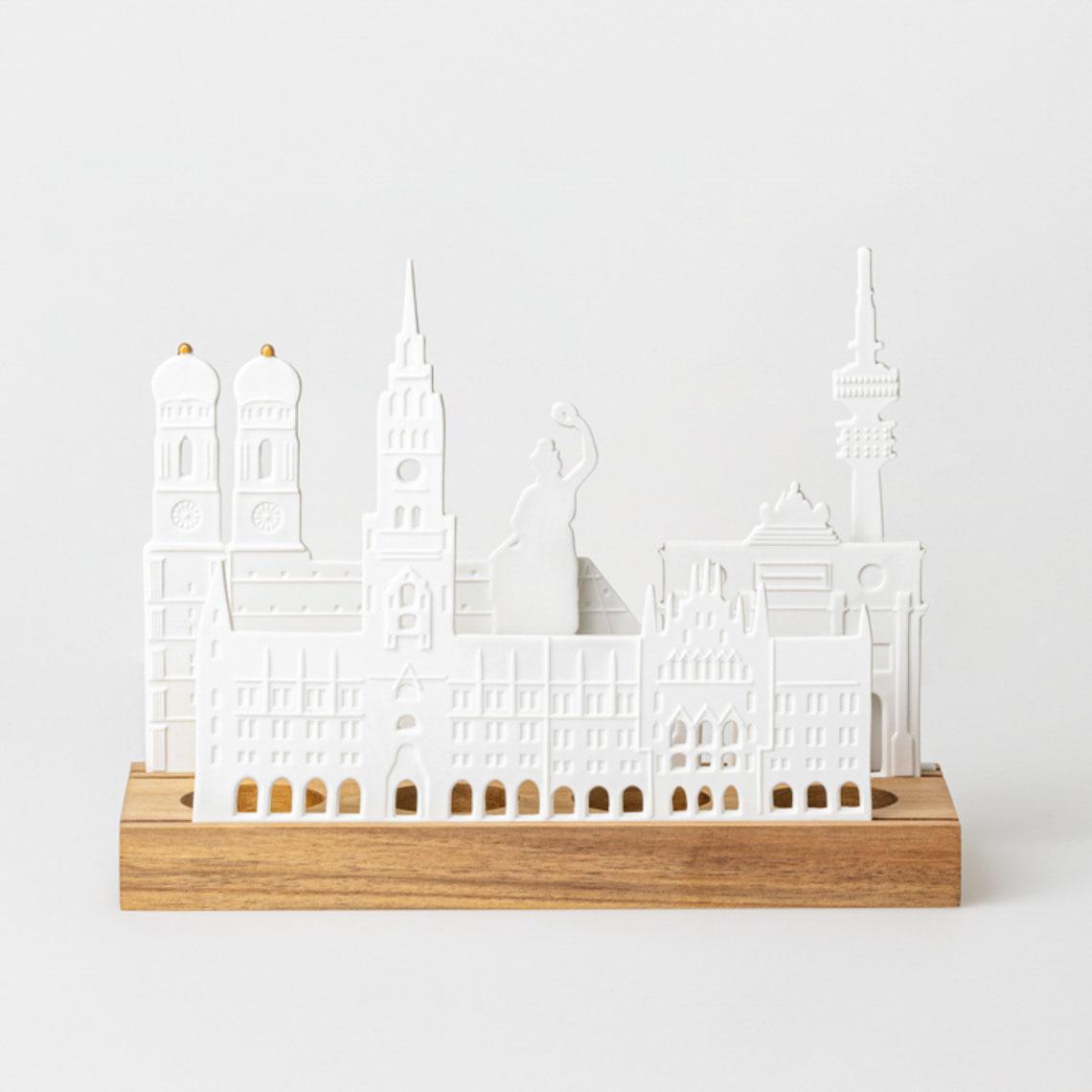 räder Teelichthalter Lichtobjekt Stadtsilhouette München 17968 räder Teelichthalter Lichtobjekt Stadtsilhouette München 17968