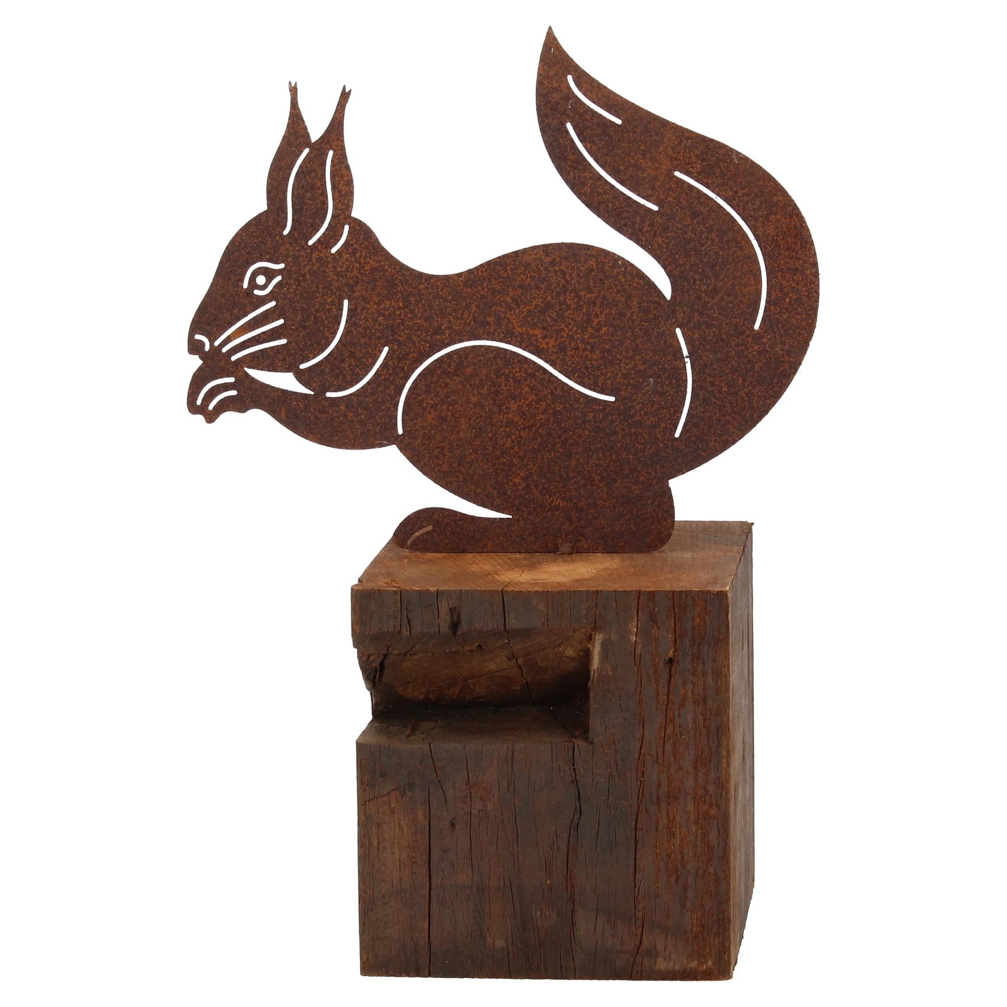Dewoga Gartenstecker Ederost Eichhörnchen anschrauben 25x21cm