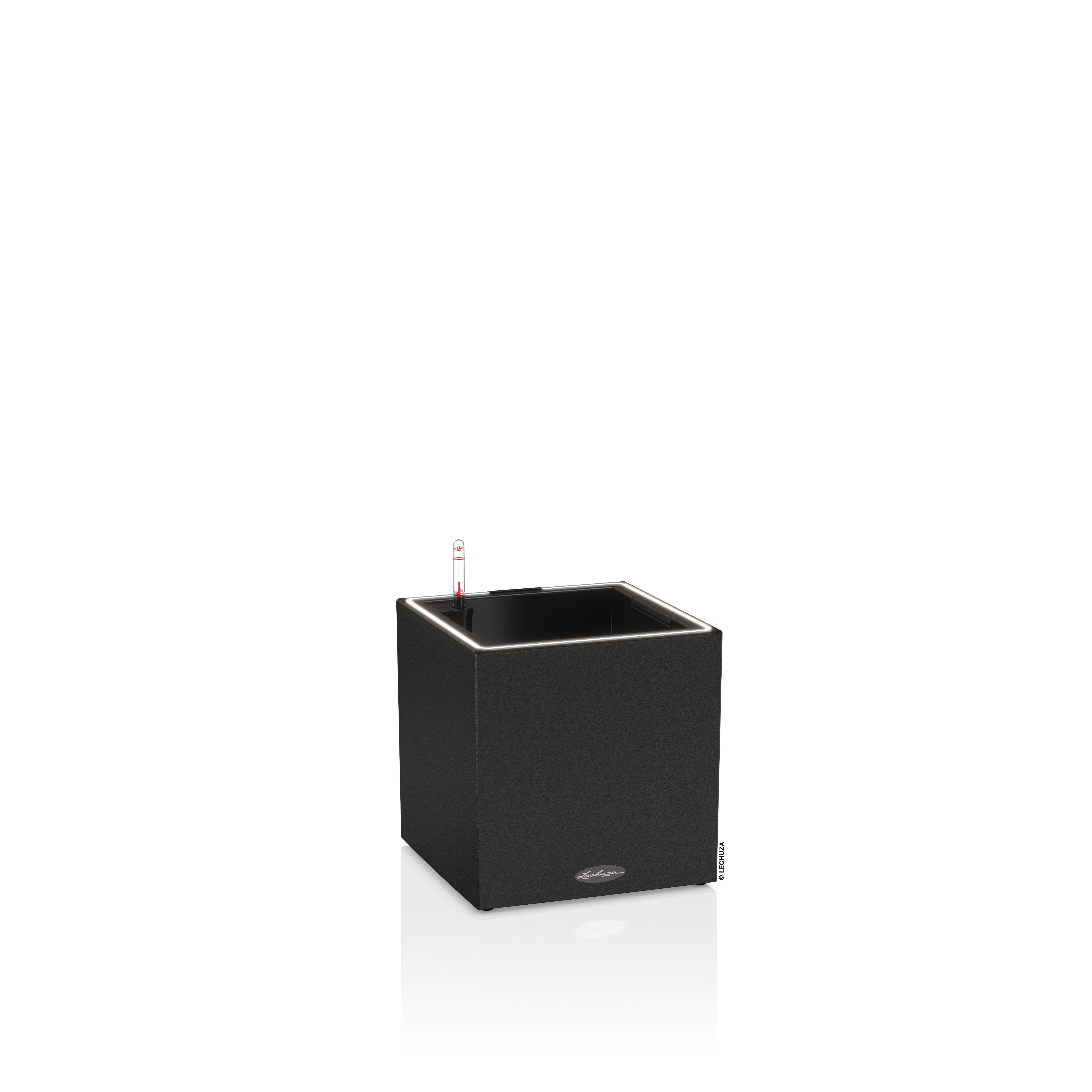 Lechuza Pflanzkübel eckig Canto Stone Low 30 LED graphitschw