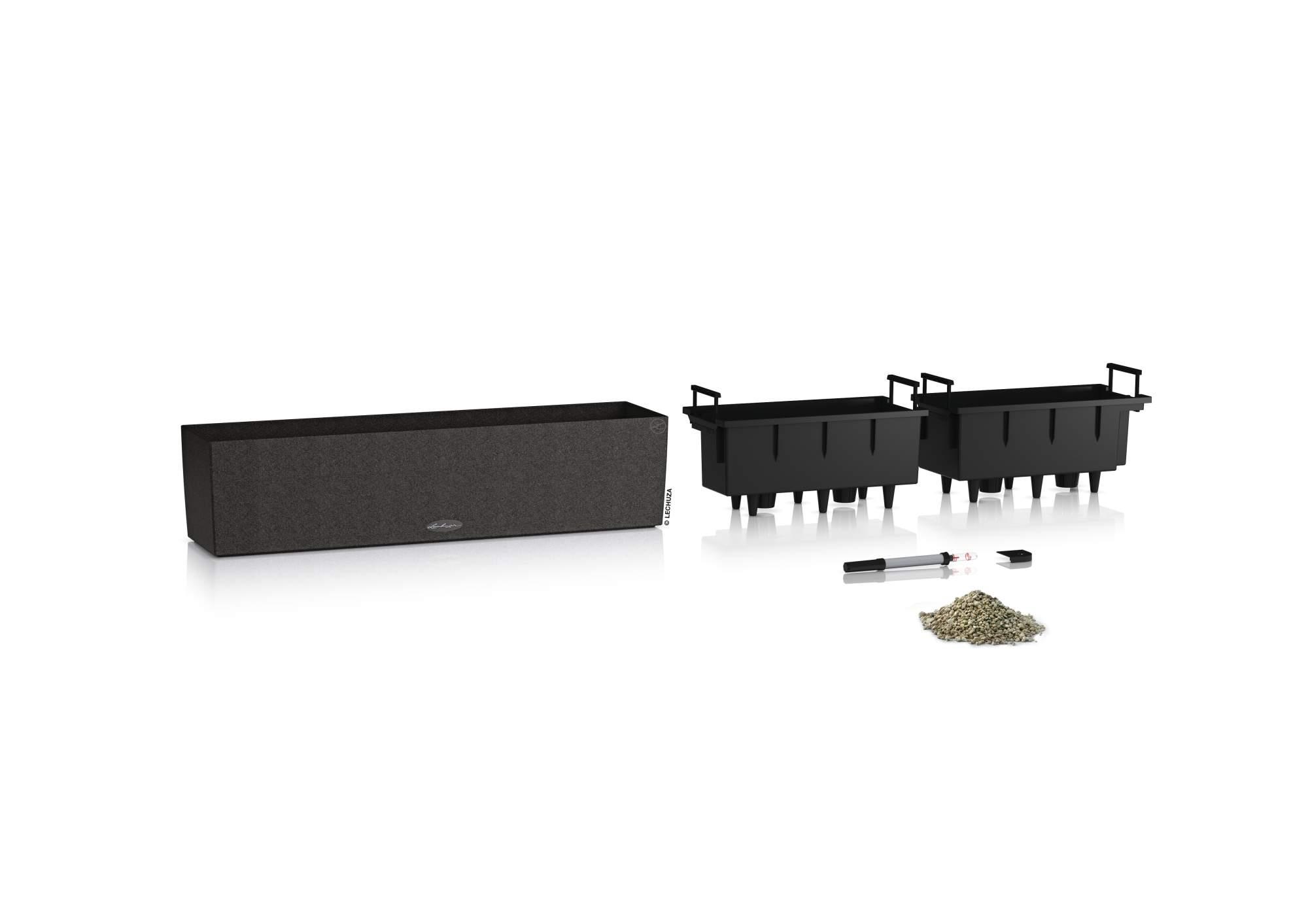 Lechuza Blumenkasten Balconera Stone 80 graphitschwarz