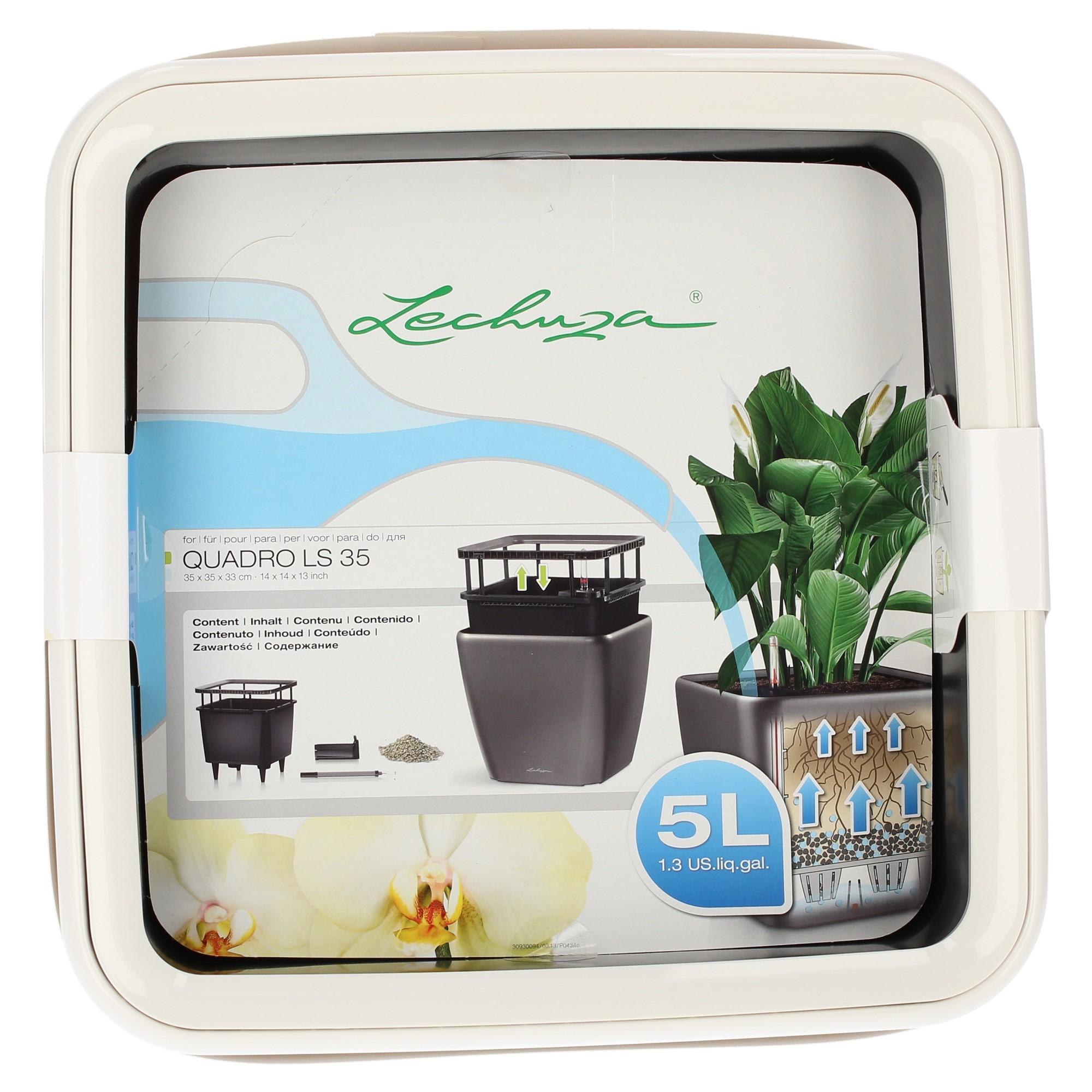 Lechuza Blumentopf groß Quadro LS 35 weiß hochglanz