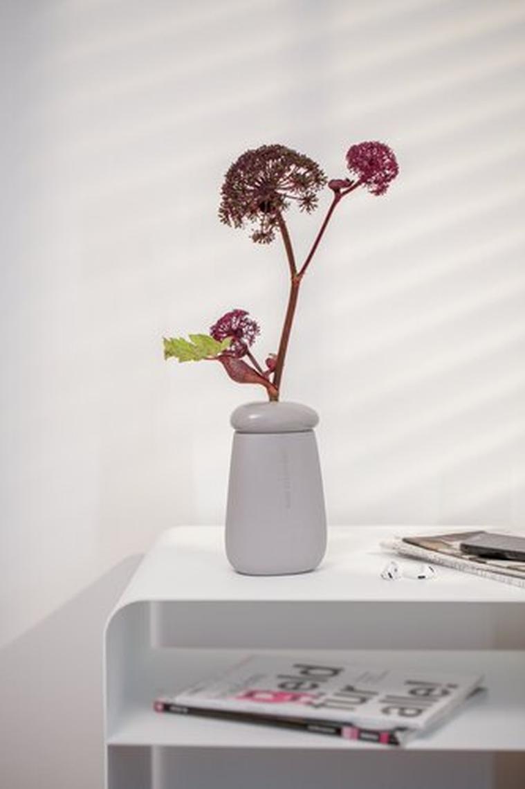 räder Vase wachse über dich hinaus Porzellan grau 0018712