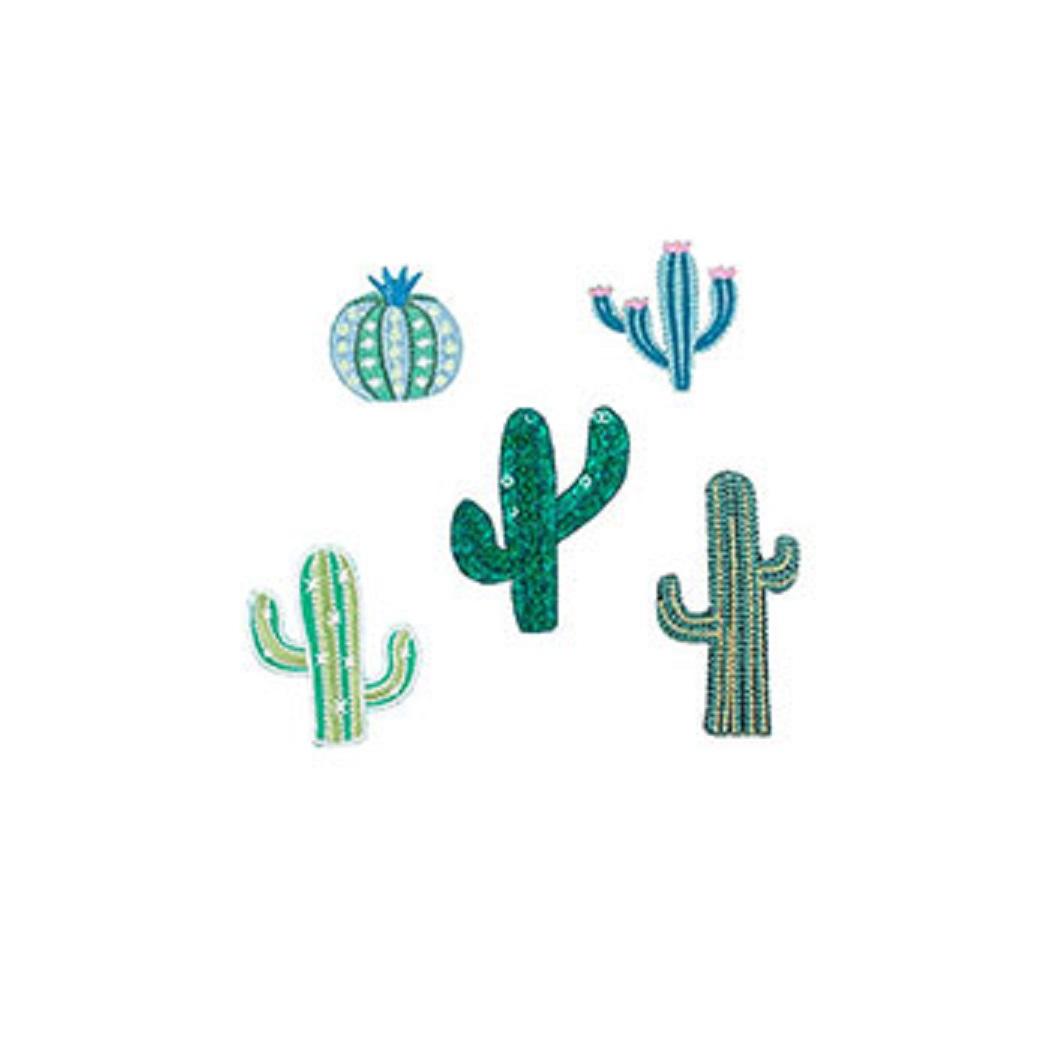 Kikkerland Iron-on Patches Cactus 5er Set, Kaktus, PA004