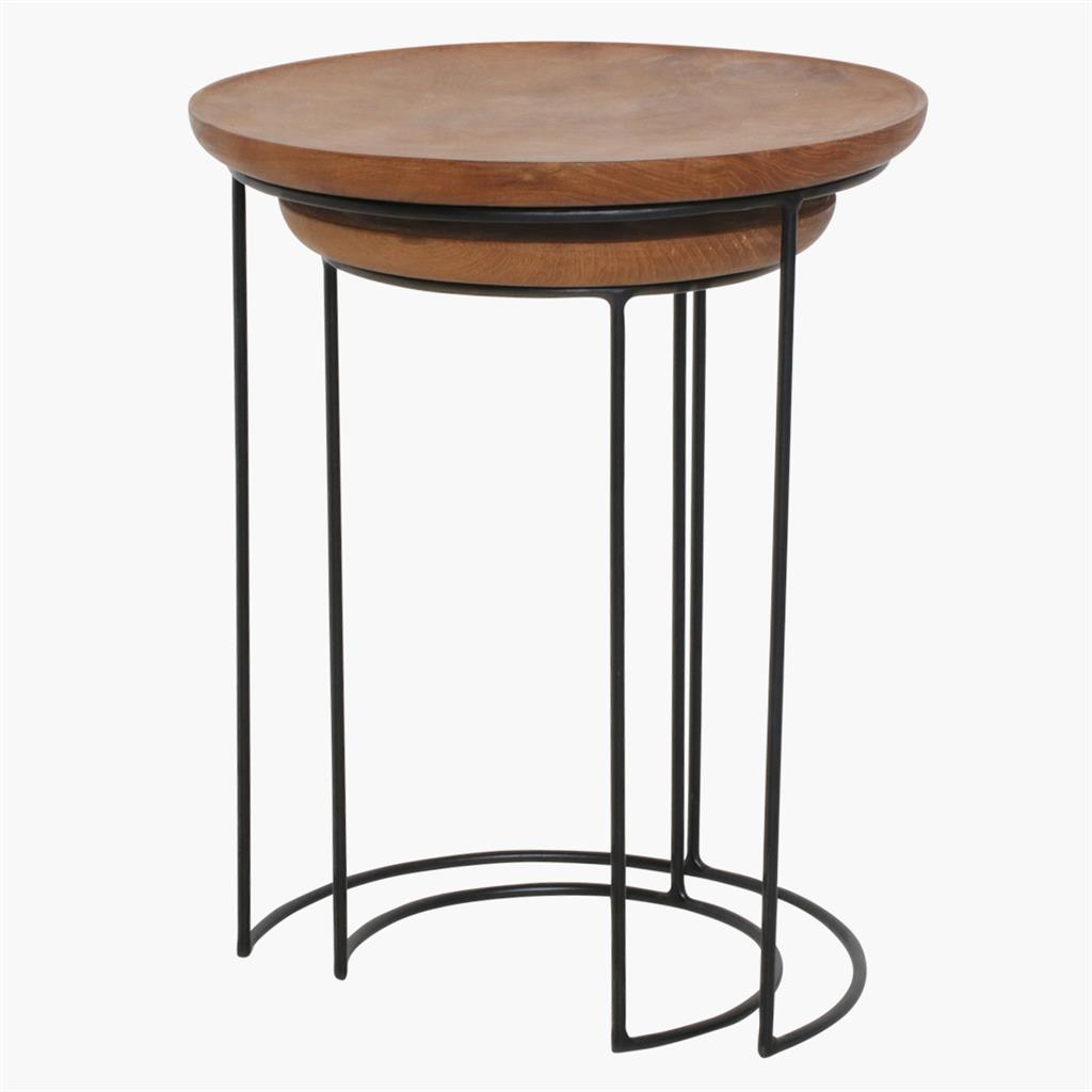 Raw Materials Beistelltisch Loft 2er Set Teakholzplatte Raw Materials Beistelltisch Loft 2er Set Teakholzplatte