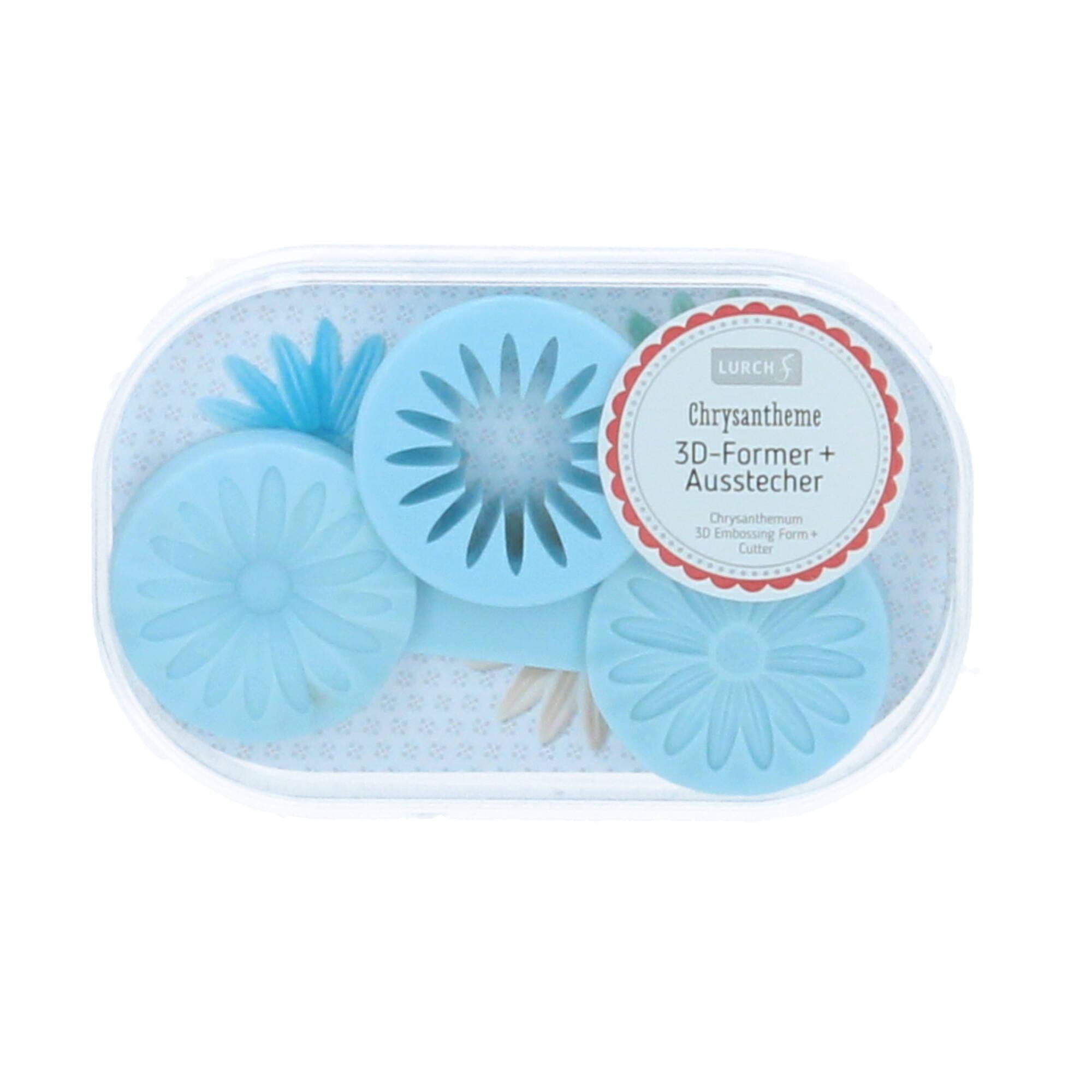 Lurch 3D Former & Ausstecher Silikon Chrysantheme skyblue