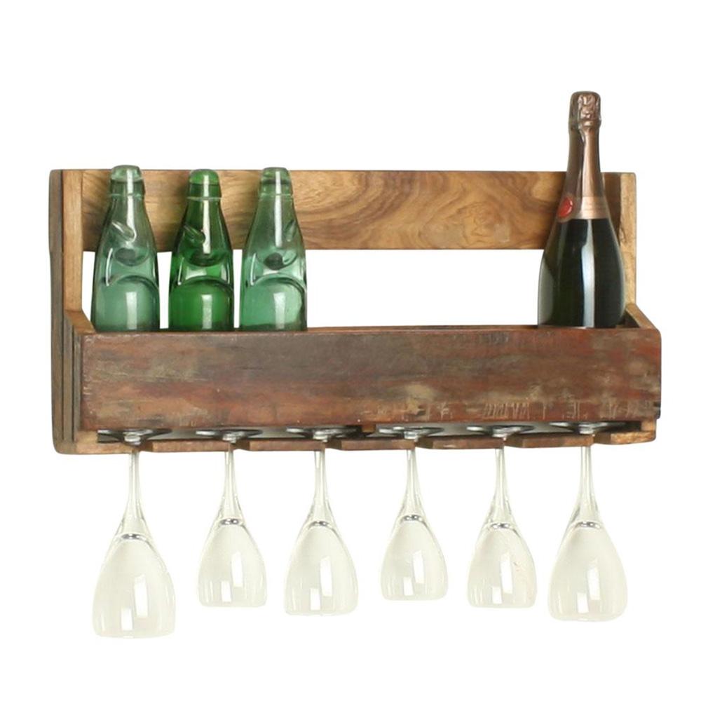 Raw Materials Weinregal 60x28x12 cm FSC Recyceltes Holz Raw Materials Weinregal 60x28x12 cm FSC Recyceltes Holz