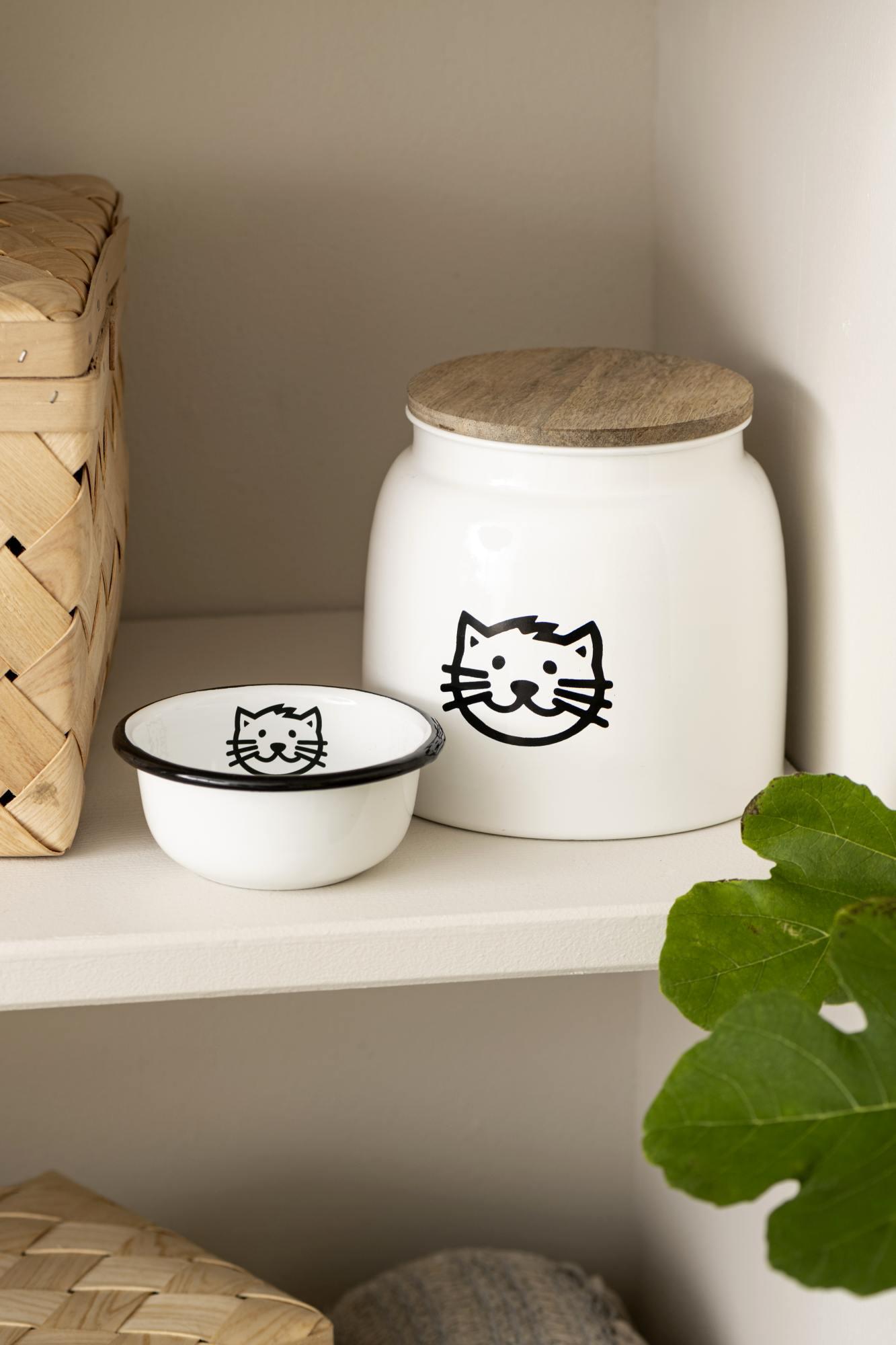 IB Laursen Fressnapf Katze klein D:11cm Emaille weiß 044311
