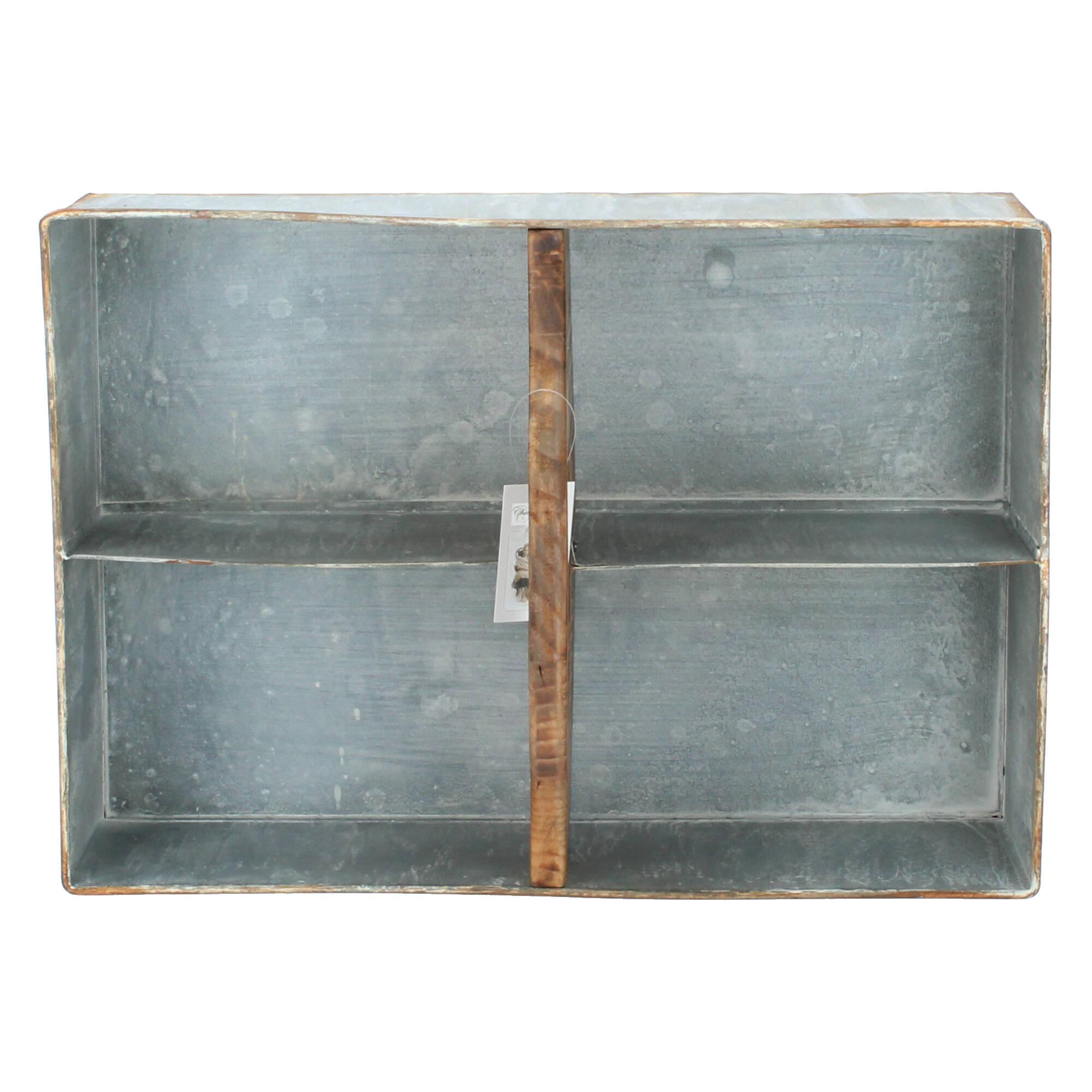 Chic Antique Pflanzschale Kasten 4 Fächer grau 41,5x39x22 cm
