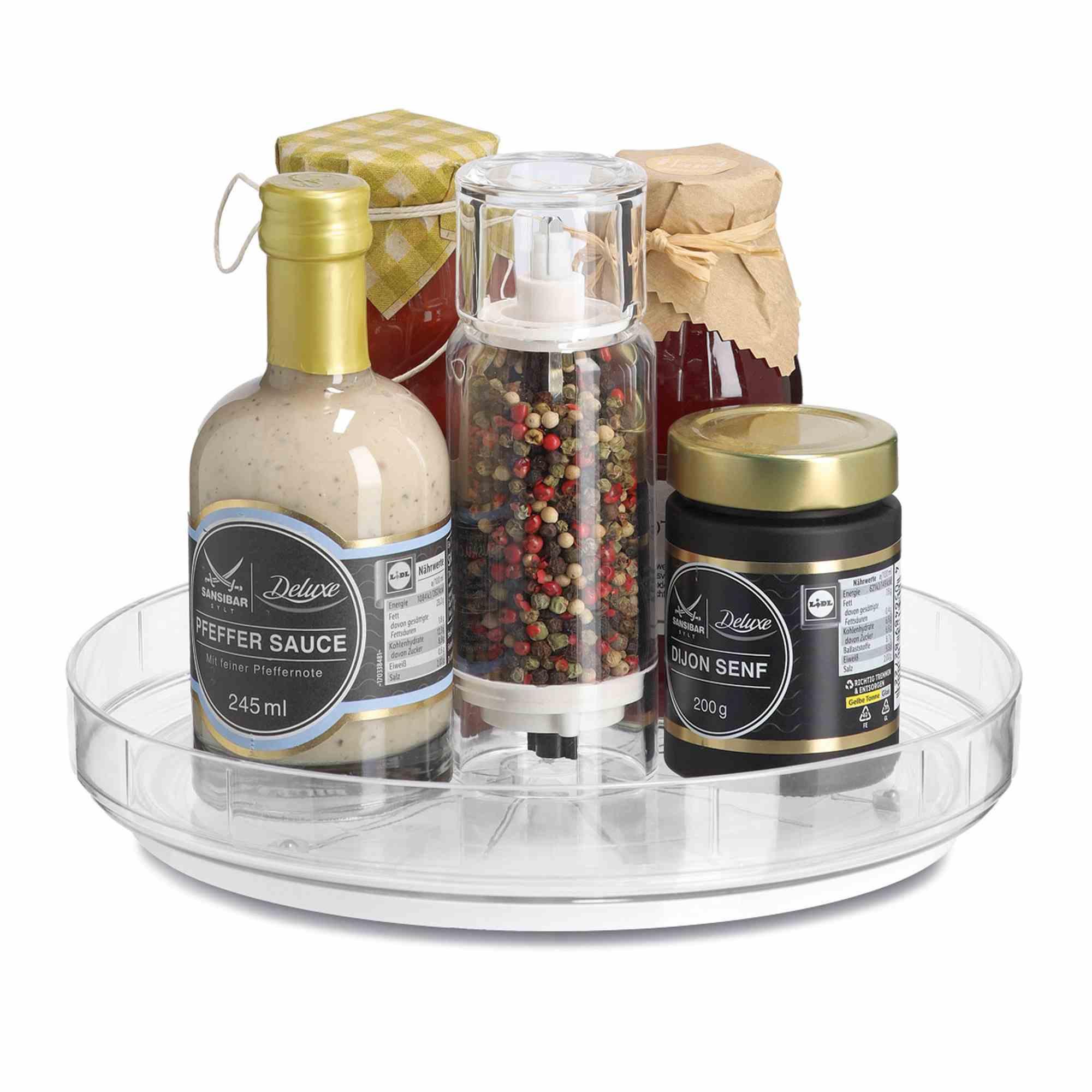 Zeller Dreh-Teller Regal 25x4cm Kunststoff transparent 14749 Zeller Dreh-Teller Regal 25x4cm Kunststoff transparent 14749