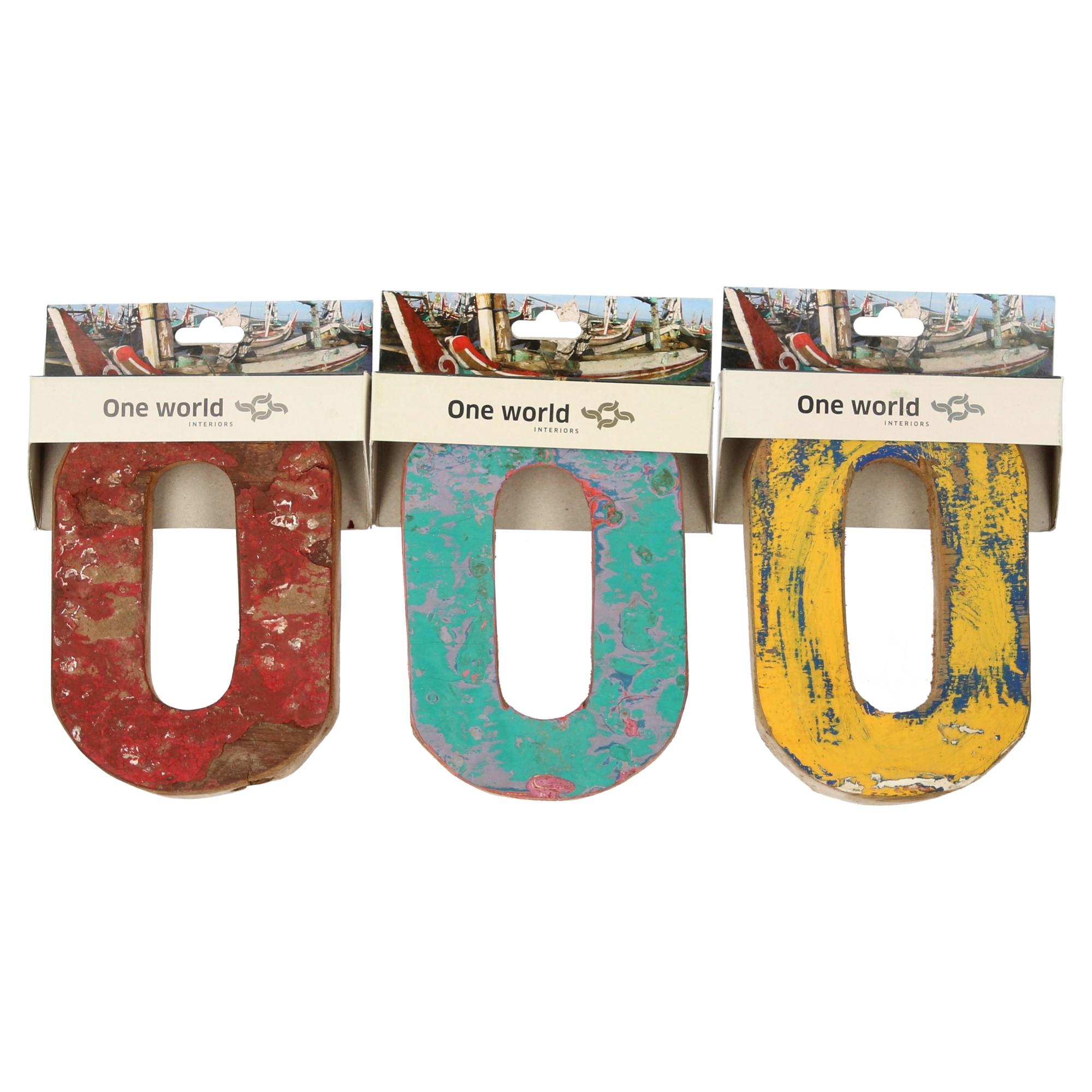 One World Interiors Buchstabe O aus Recyclingholz Holzbuchstaben Upcycling One World Interiors Buchstabe O aus Recyclingholz Holzbuchstaben Upcycling