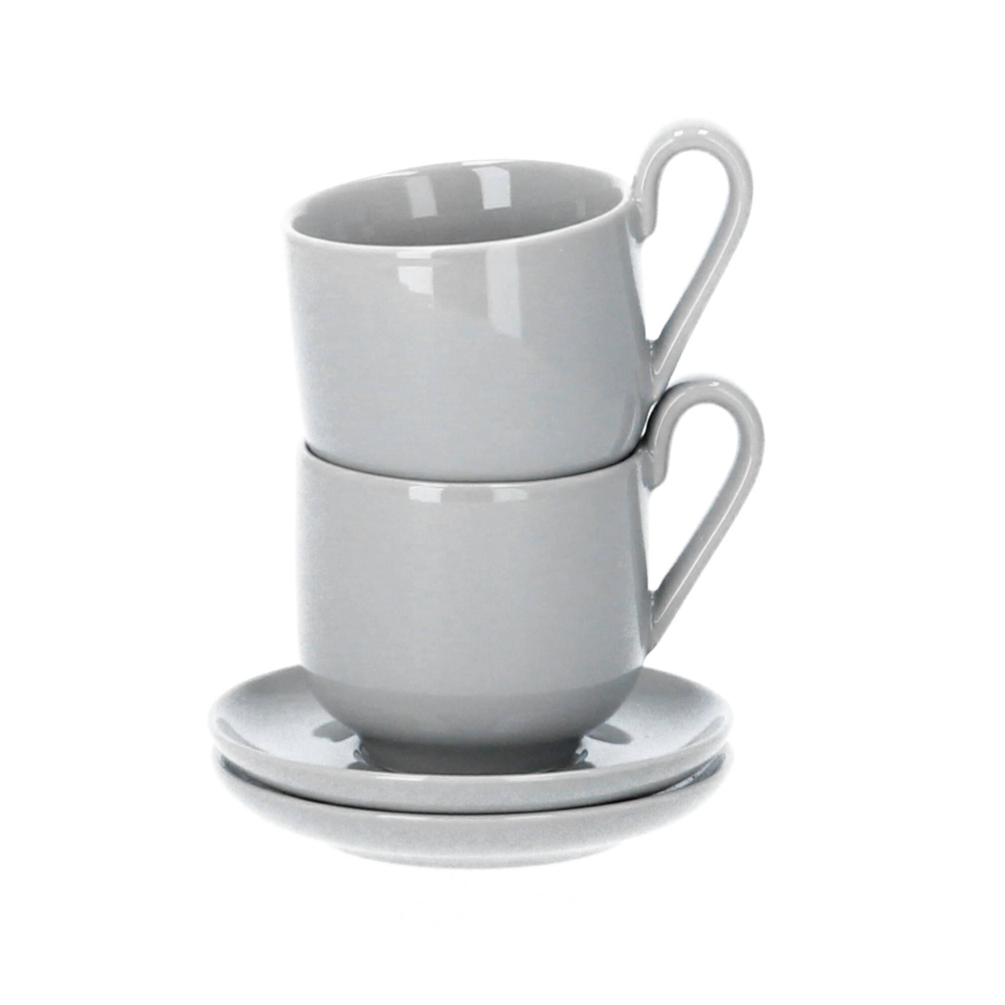 blomus RO 2 Espressotassen mit Untertasse 80 ml Porzellan mourning dove