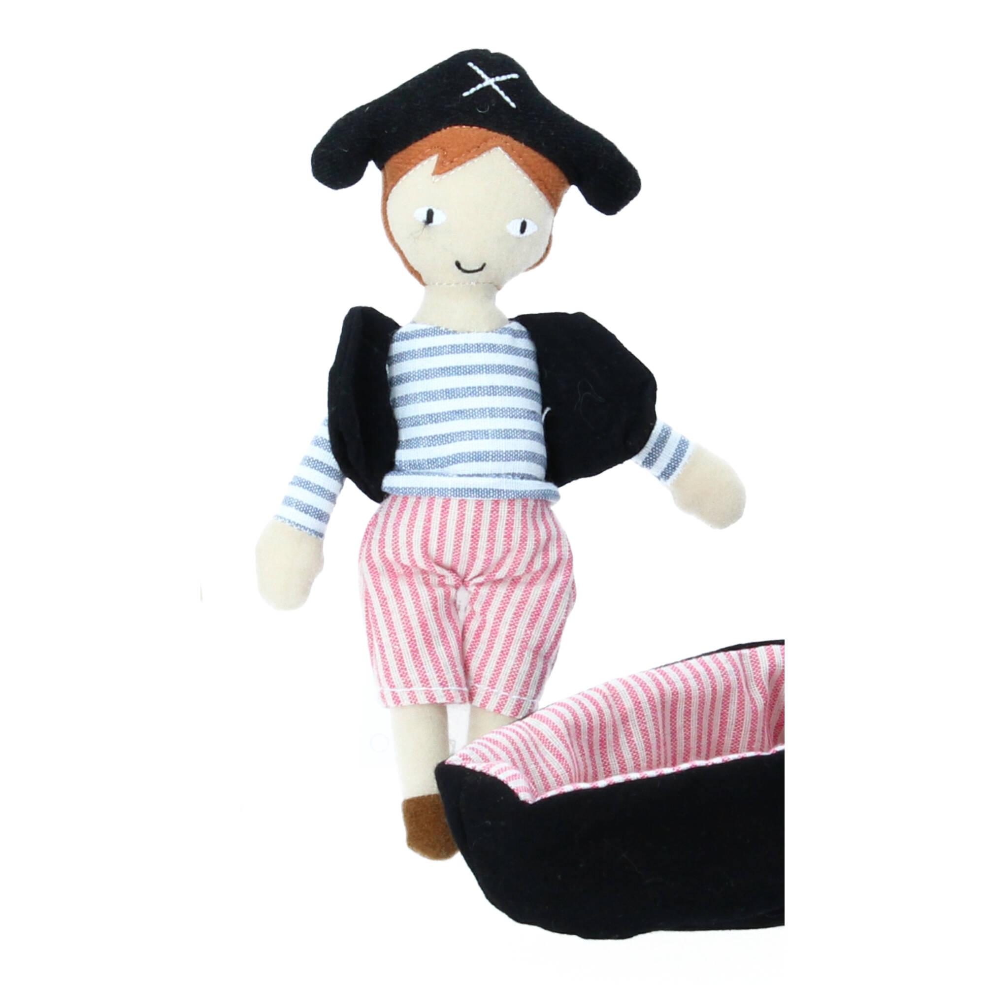 Bloomingville Puppen Kate & Jonah Spielset 3 tlg. Meerjungfrau Pirat Boot