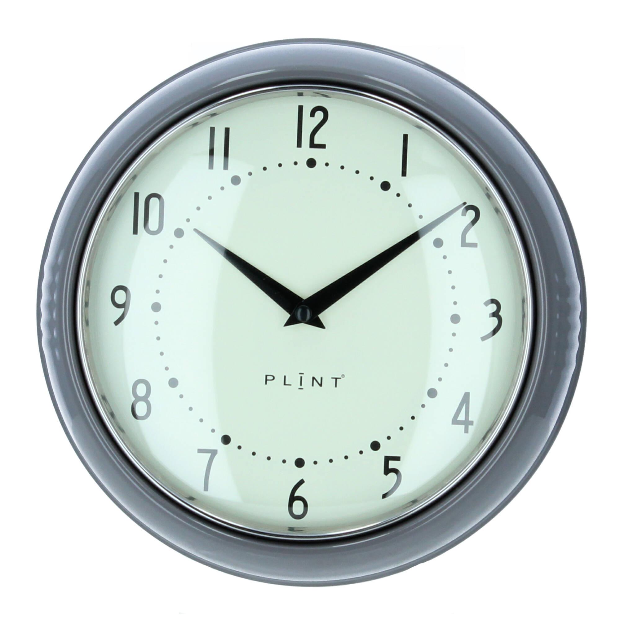 Plint Wanduhr Küchenuhr Retro almost black grau Uhr