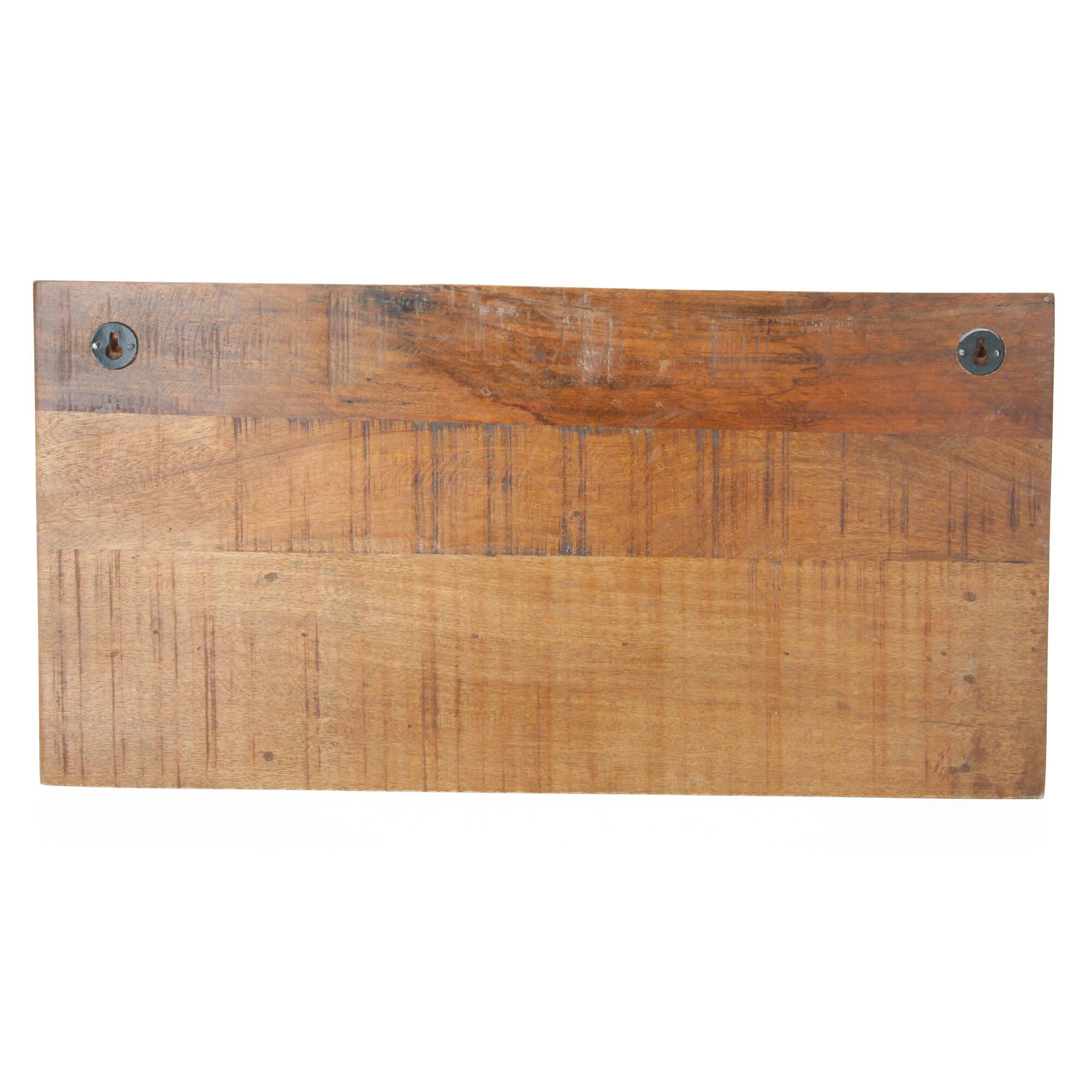 Nature & Style Hakenpanel mit Brieffach 56x28x10 cm Garderobe Schlüsselboard Fundholz