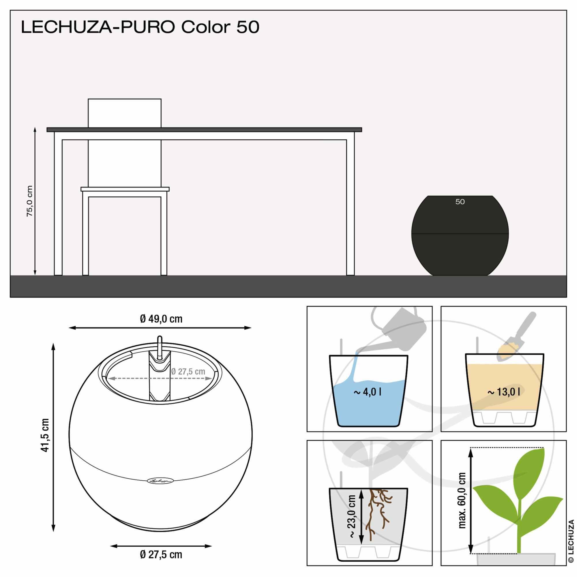 Lechuza Pflanzkübel XXL PURO Color 50 weiß rund 13340