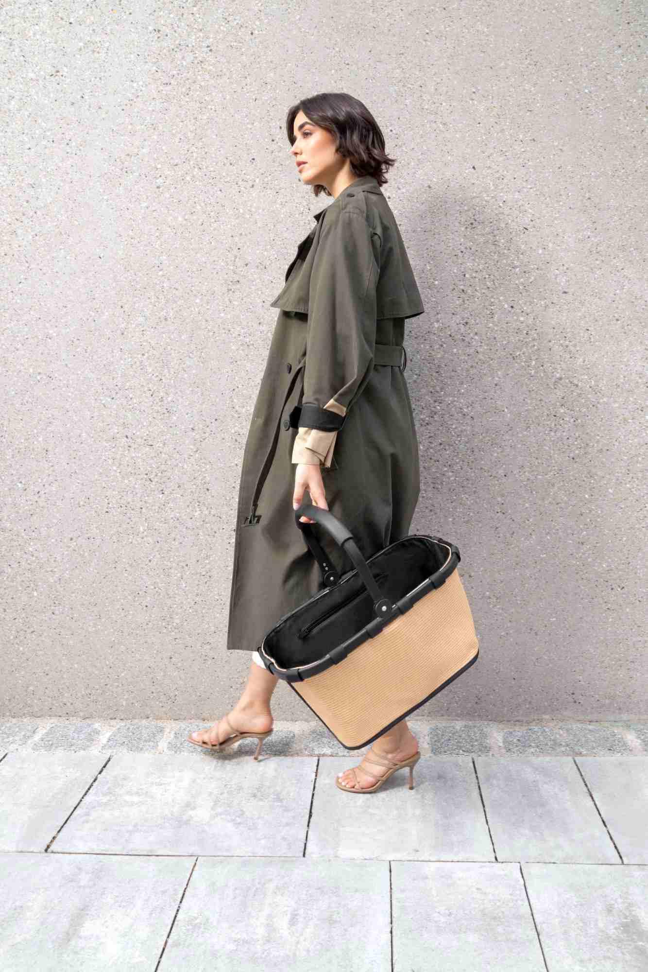 reisenthel carrybag frame raffia black BK7079