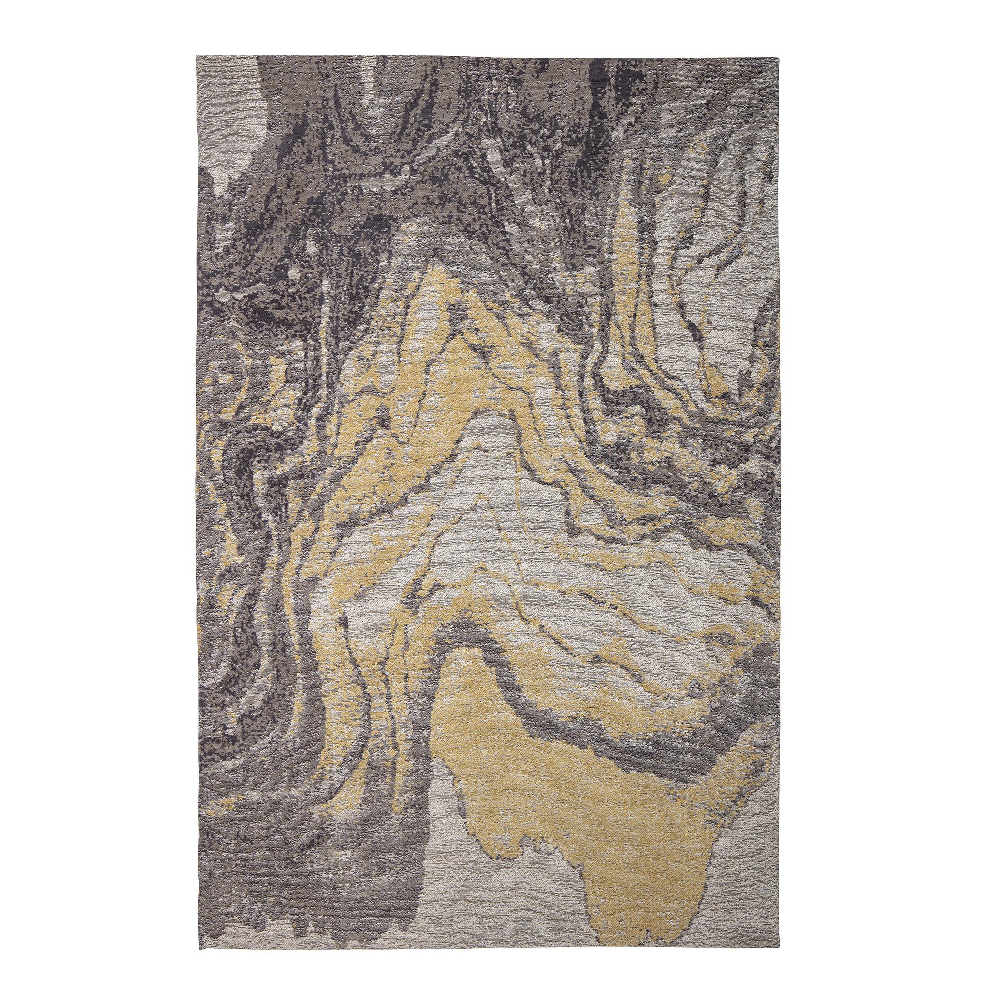 Bloomingville Teppich 183x122x2 cm Muster gelb grau Bloomingville Teppich 183x122x2 cm Muster gelb grau