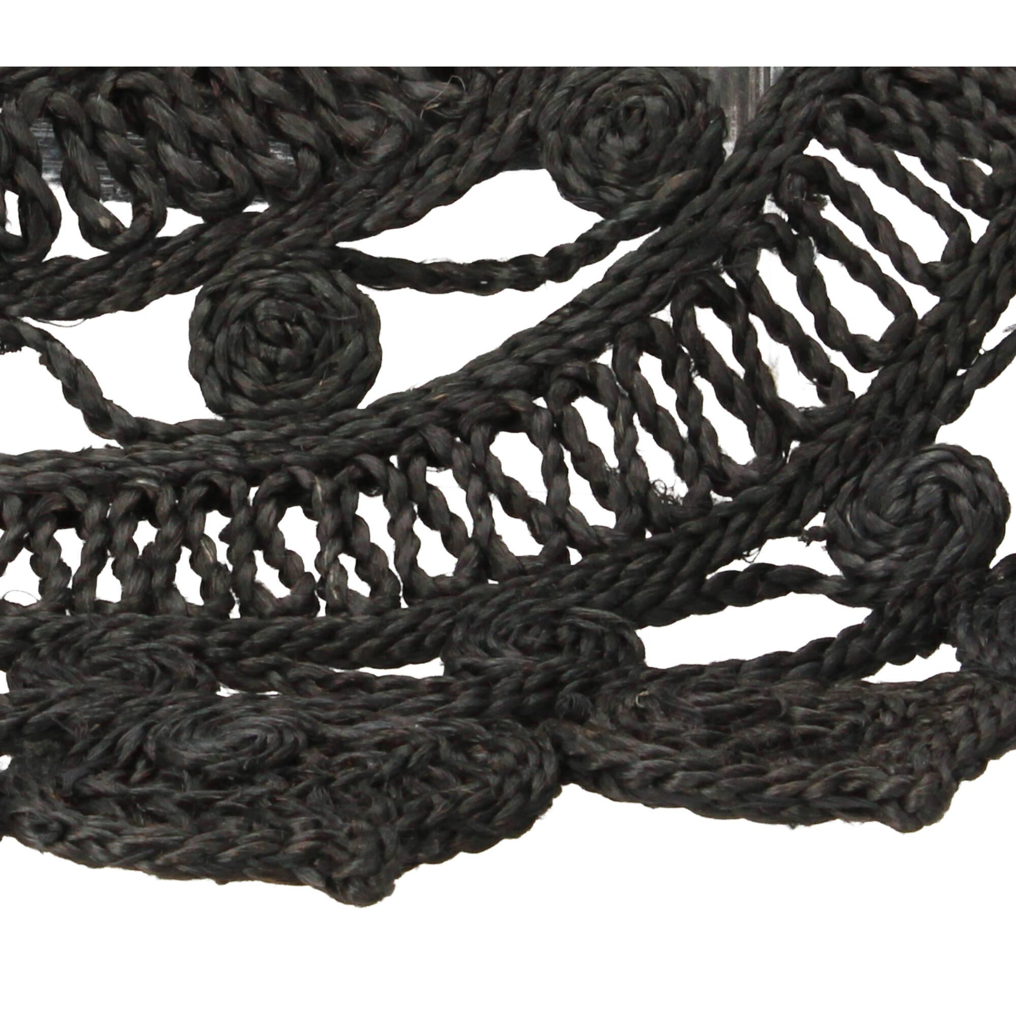 Chic Antique Teppich mit Muster 75cm Jute schwarz