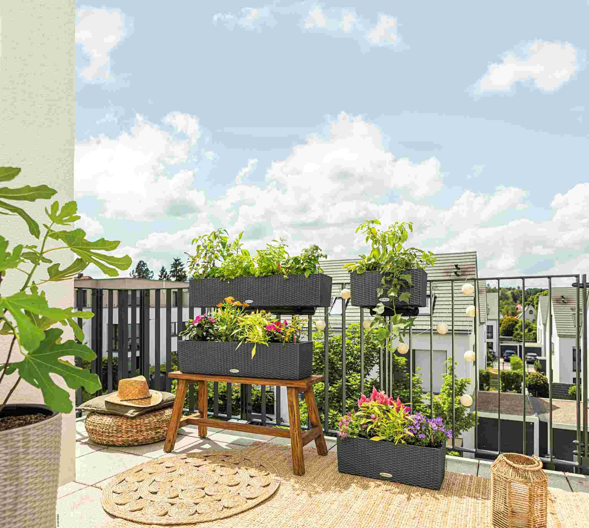 Lechuza Blumenkasten Balconera Cottage 100 Granit Grau 15911 Lechuza Blumenkasten Balconera Cottage 100 Granit Grau 15911
