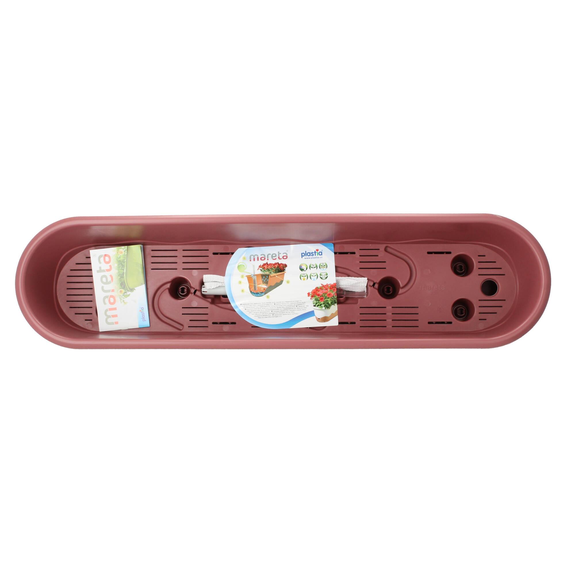 Plastia Blumenkasten Mareta 80cm rosa weinrot Wasserspeicher