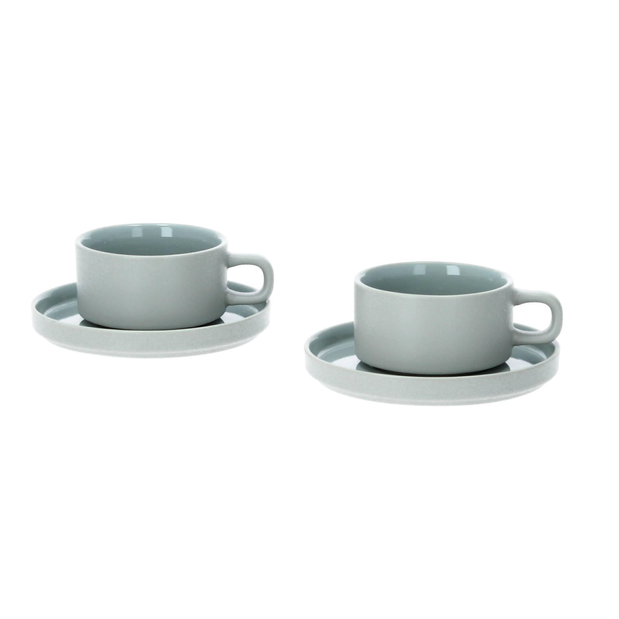 blomus Pilar 2 Teetassen mit Untertasse 200 ml Keramik mirage grey grau blomus Pilar 2 Teetassen mit Untertasse 200 ml Keramik mirage grey grau