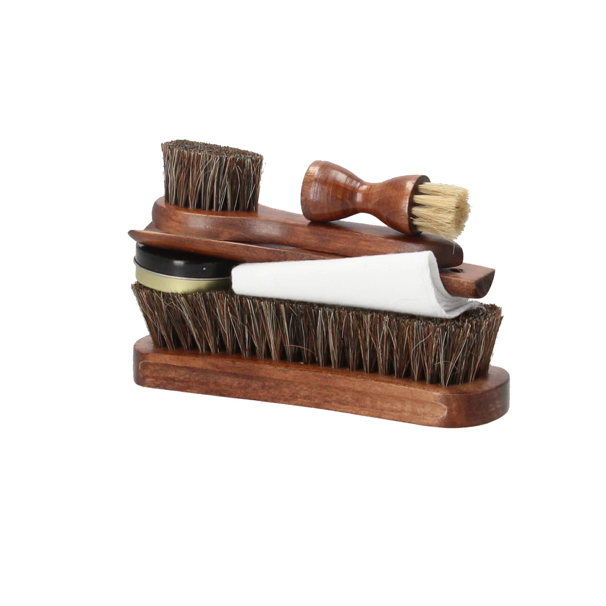 Esschert Design Schuhputzset Schuhpflege Schuhe reinigen 7 tlg. braun
