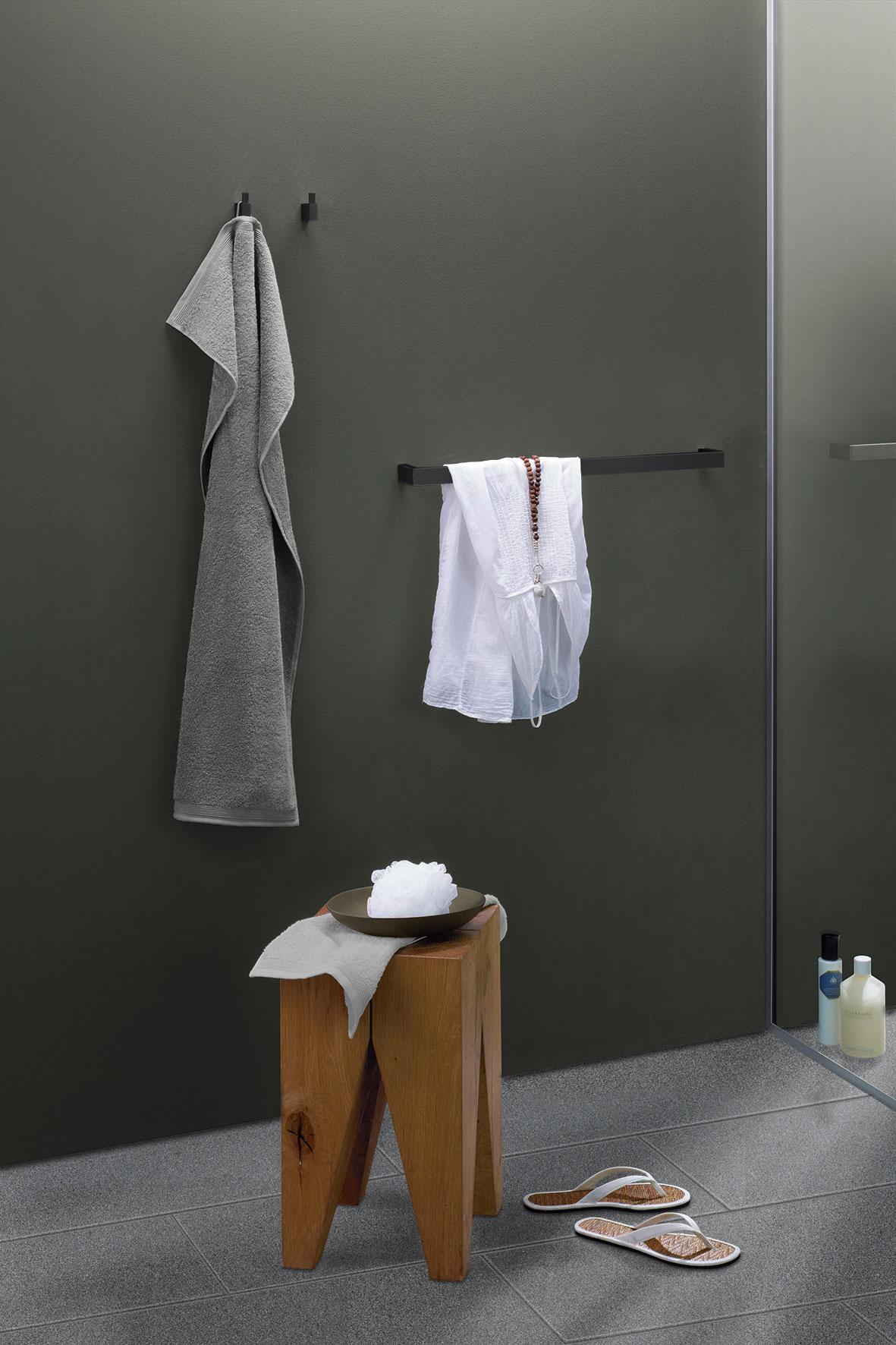 Zack Linea Handtuchhaken 4,8cm Edelstahl schwarz