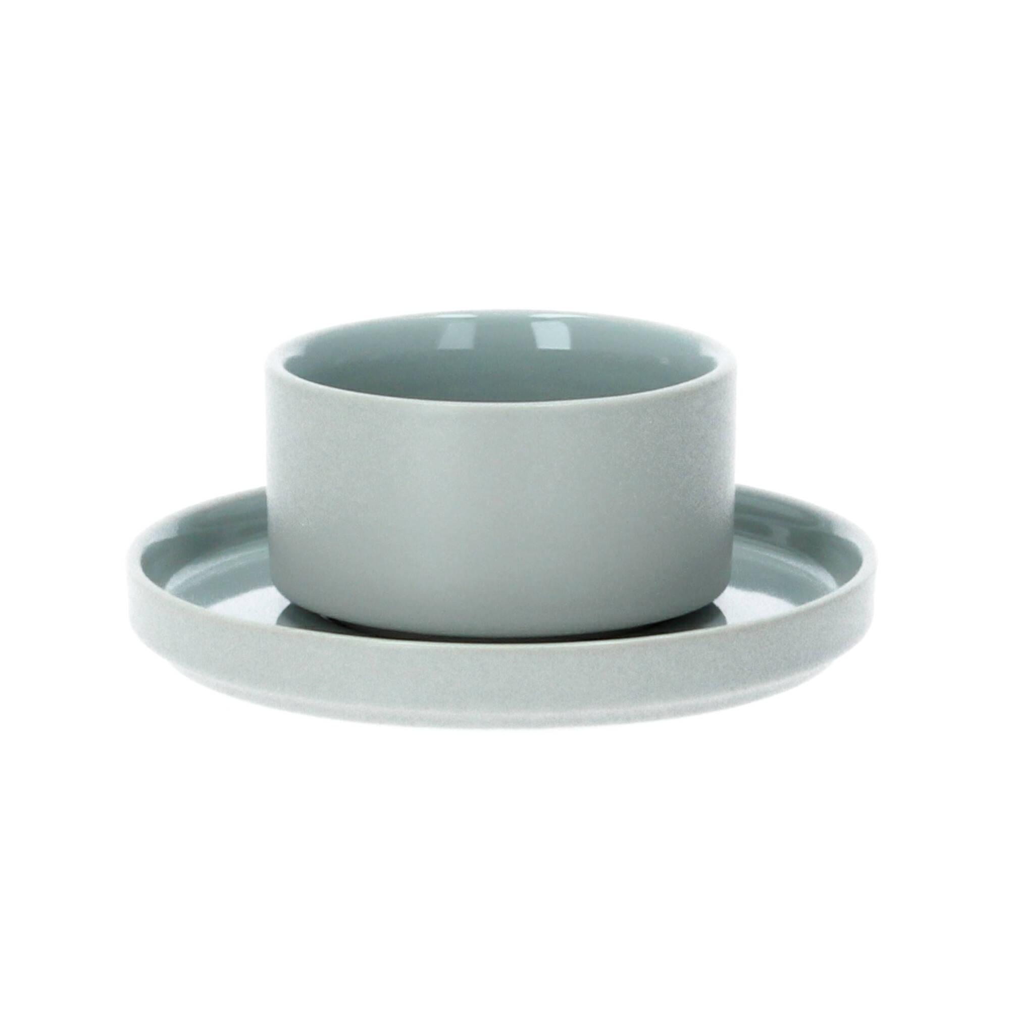 blomus Pilar 2 Teetassen mit Untertasse 200 ml Keramik mirage grey grau