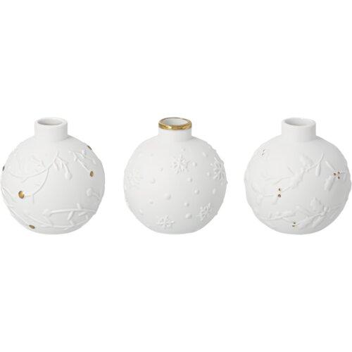 räder Winterkugel Vase 3er-Set Porzellan weiß 0092771