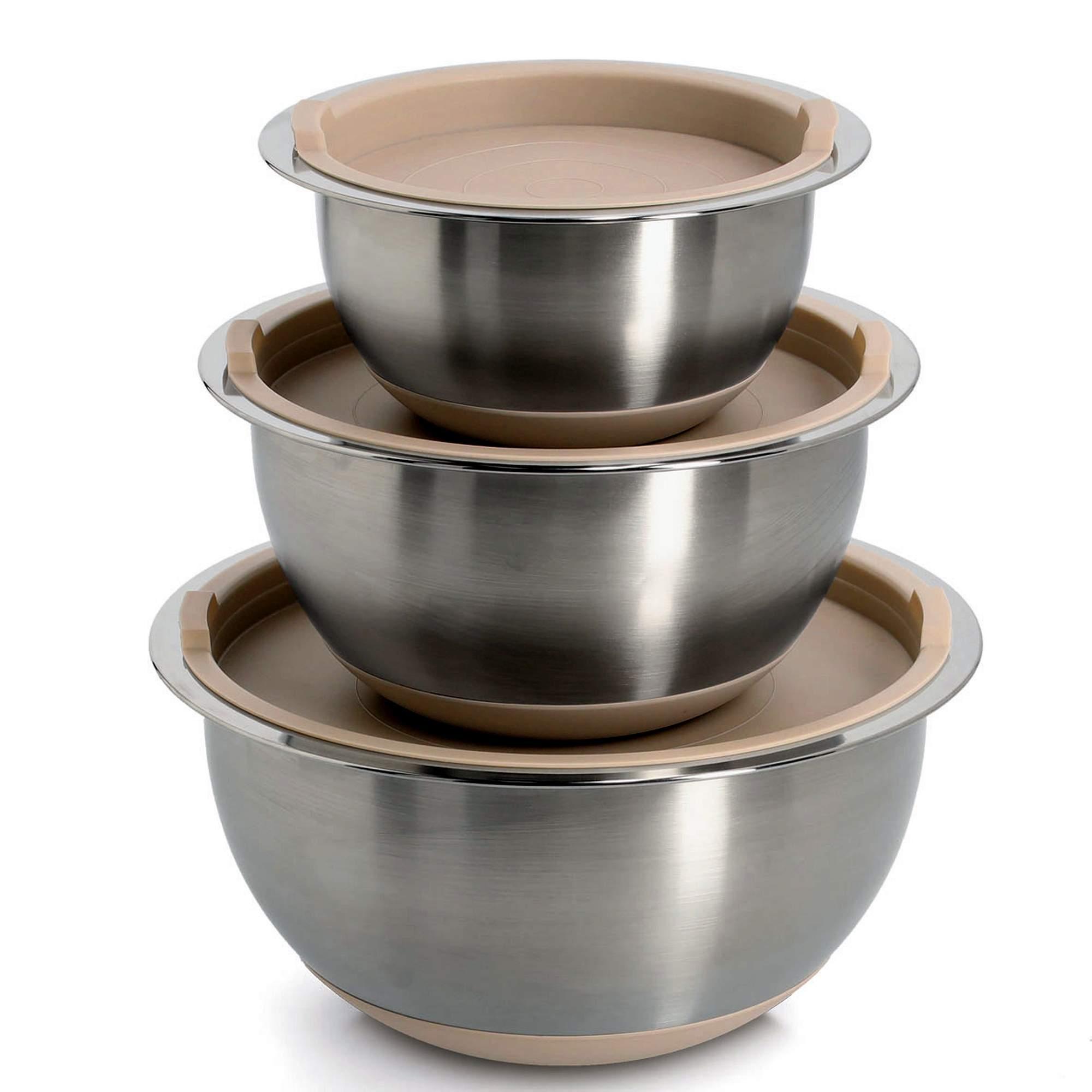 Zeller Schüssel-Set 3-teilig mit Deckeln Edelstahl 27369