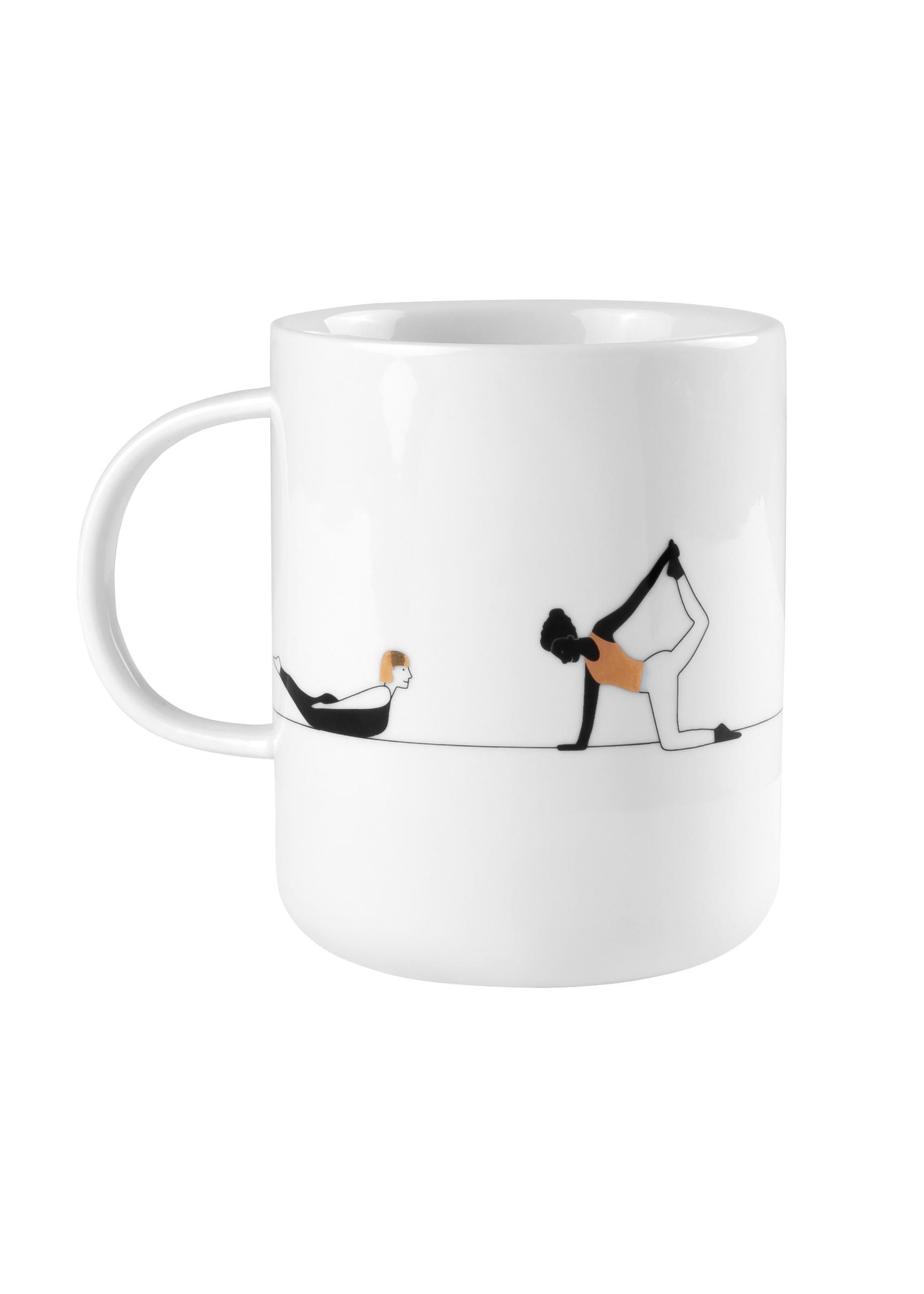 räder Tasse Geschenktasse Yoga weiß gold 0017294