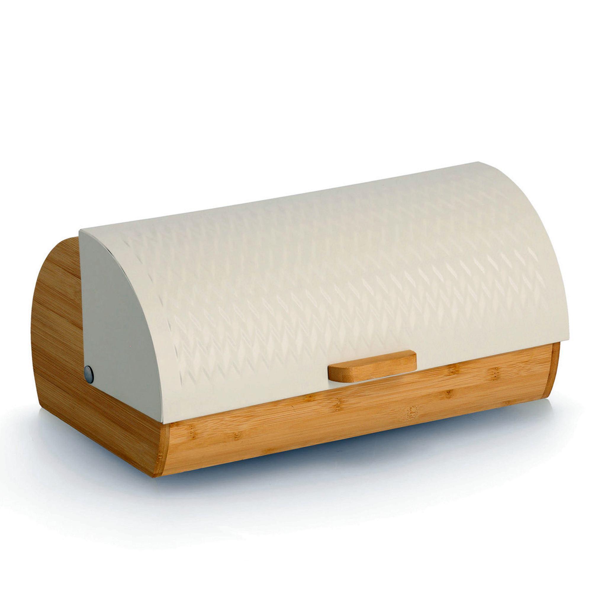 Zeller Brotkasten Bambus Metall 36x21x17cm creme weiß 25420