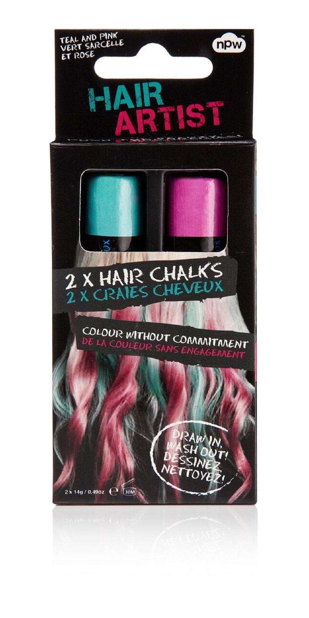 NPW Haarkreide Duo Pack Pink Grün Haarfarbe Kreide, NP6193