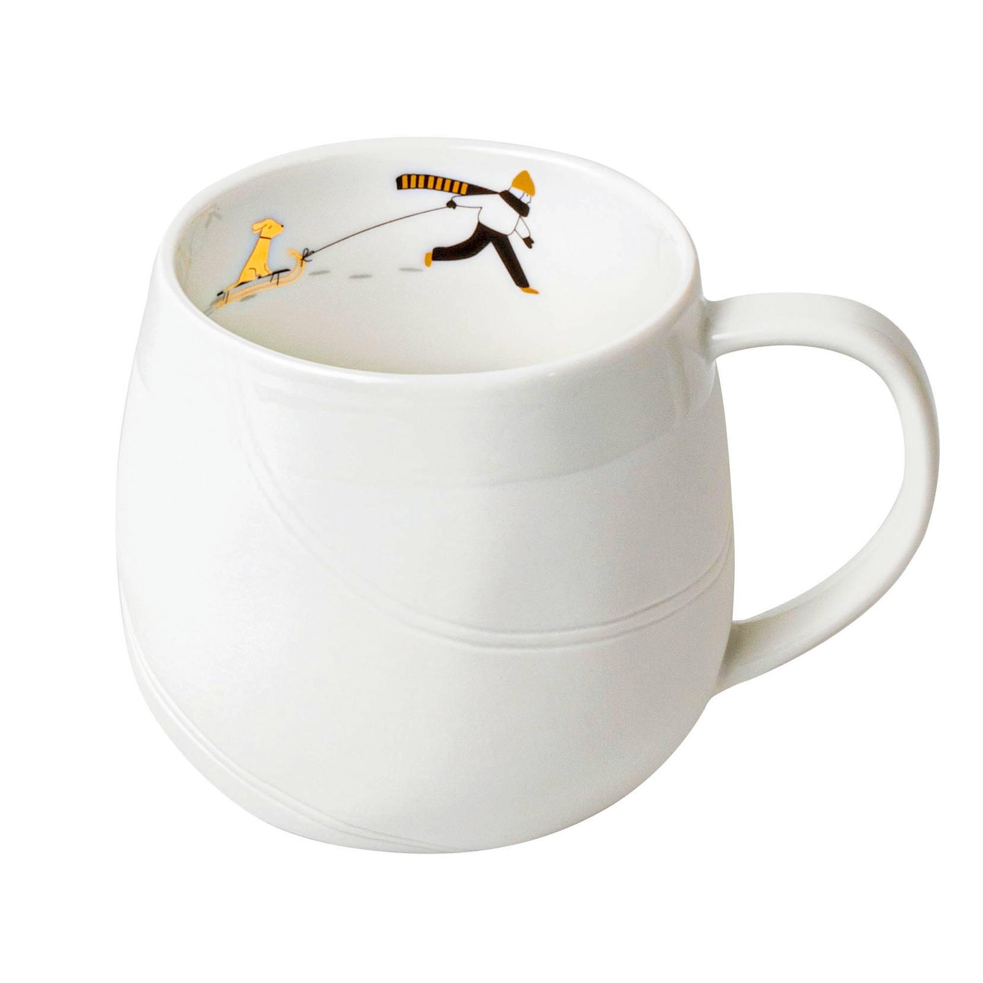 räder Schneetag Tasse Hundeschlitten Porzellan weiß 0092535