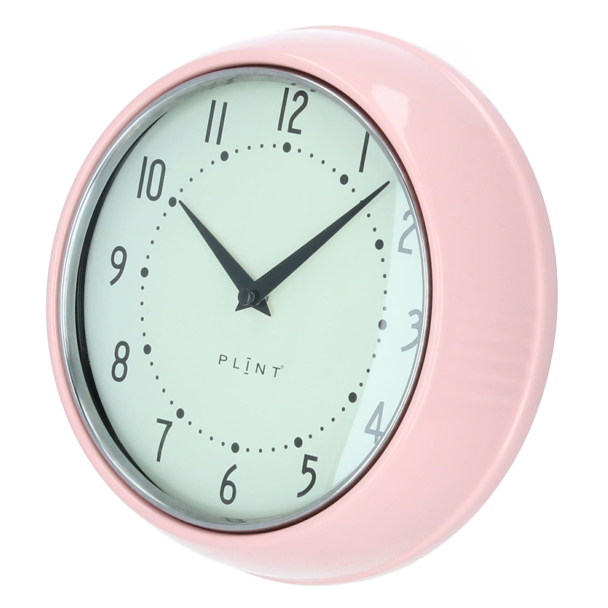 Plint Wanduhr Küchenuhr Retro rose pastellrosa