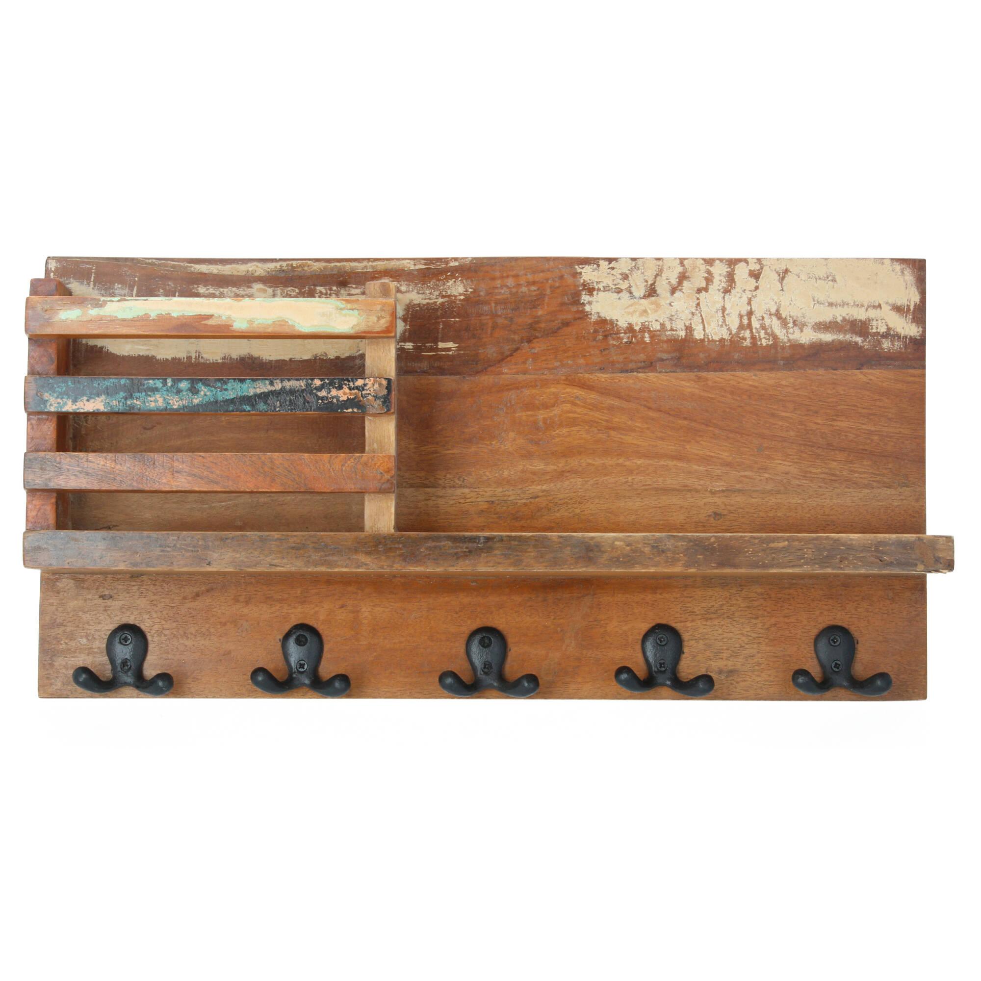 Nature & Style Hakenpanel mit Brieffach 56x28x10 cm Garderobe Schlüsselboard Fundholz Nature & Style Hakenpanel mit Brieffach 56x28x10 cm Garderobe Schlüsselboard Fundholz