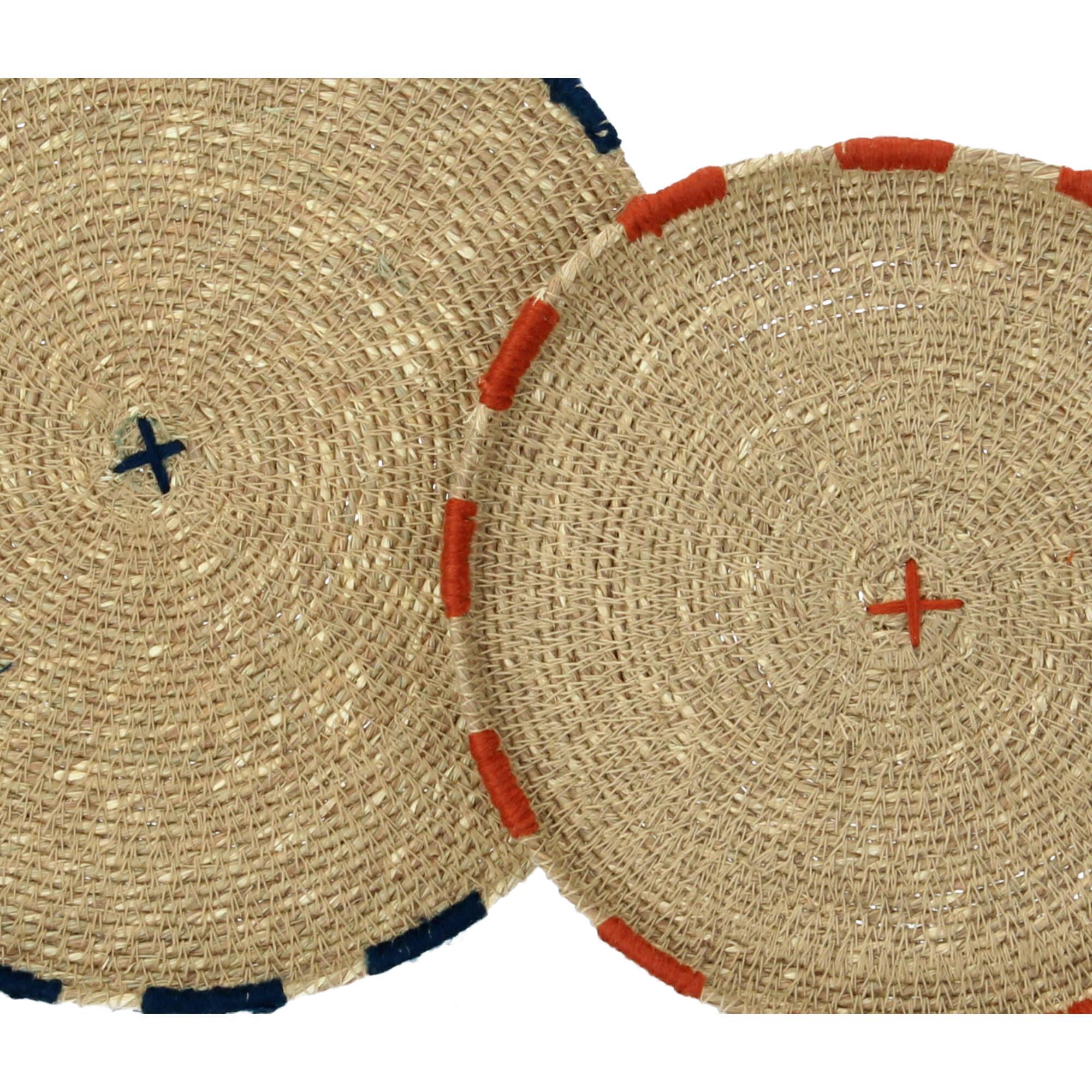 Bloomingville Tischset Dekountersetzer Seegras 2er Set blau rot natur Bloomingville Tischset Dekountersetzer Seegras 2er Set blau rot natur