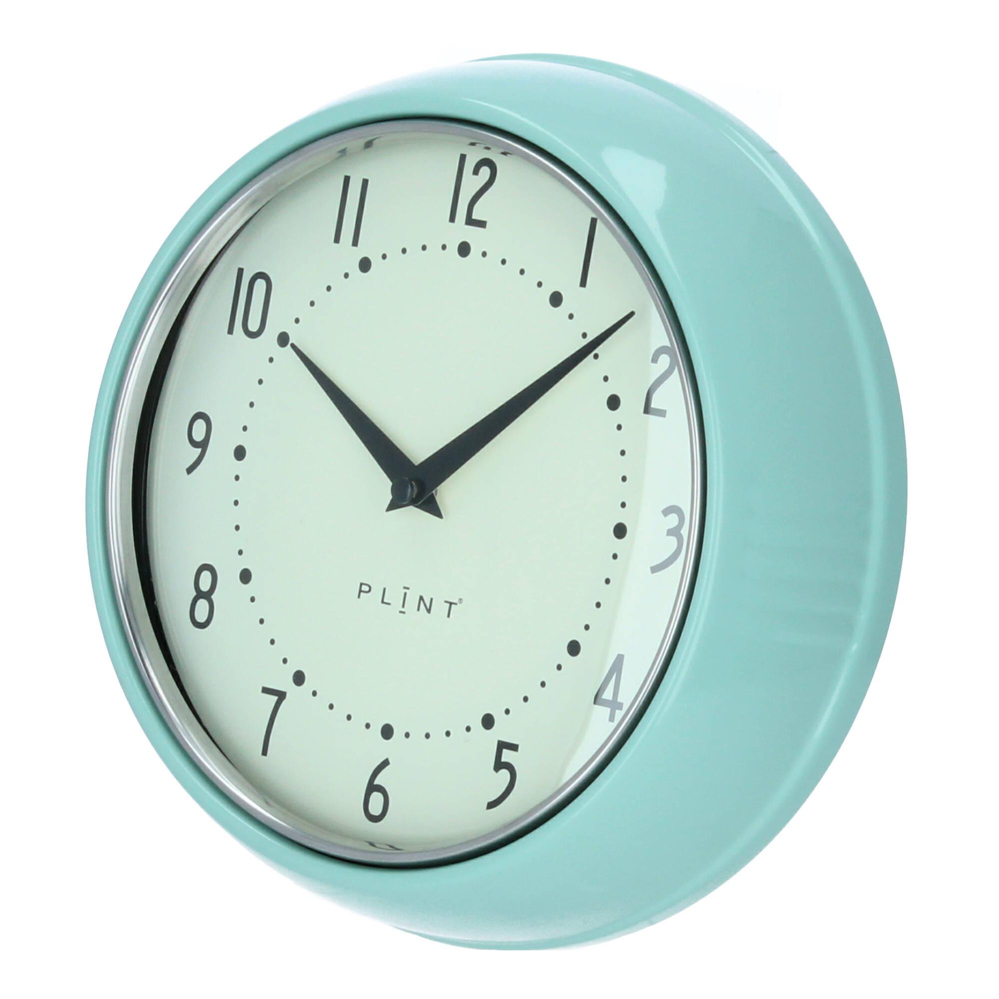 Plint Wanduhr Küchenuhr Retro leaf pastellgrün